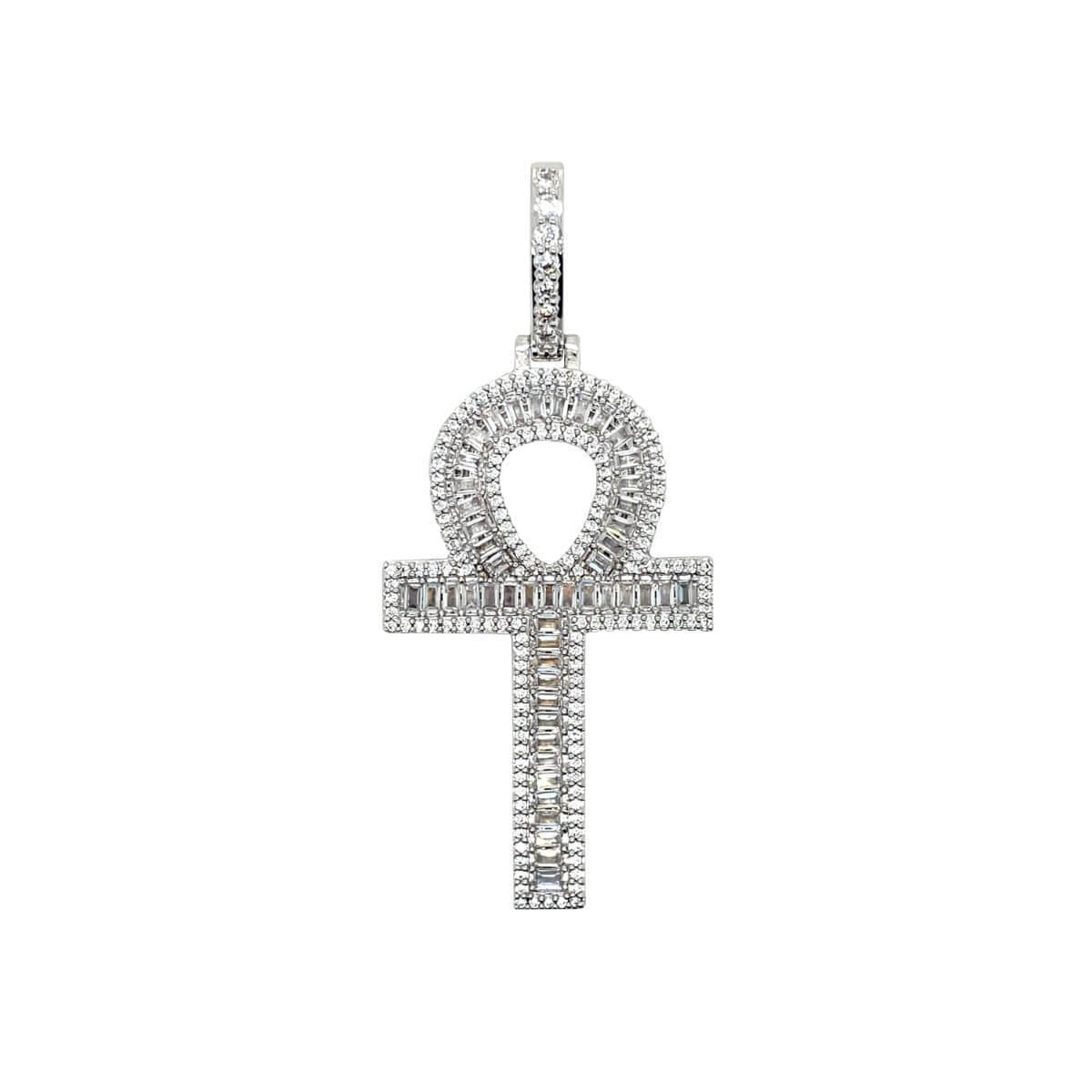 Diamond Baguette Ankh Cross