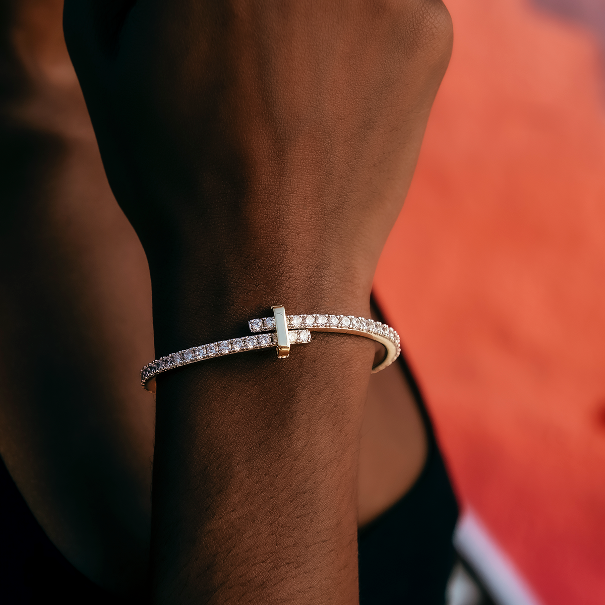 Diamond Tennis Cuff Bracelet- 3mm