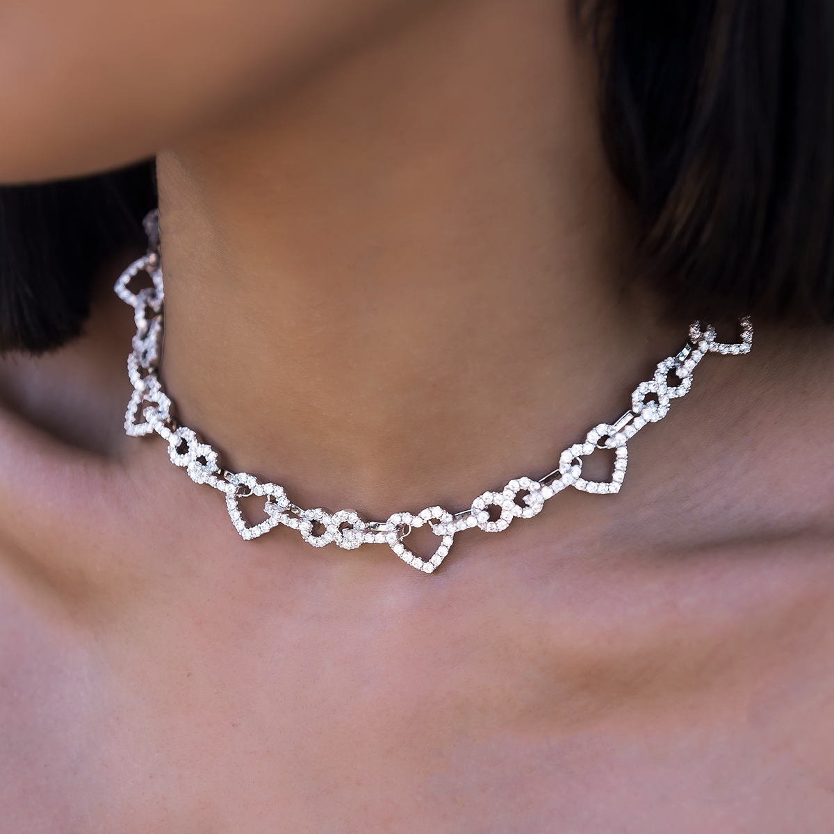 Diamond Heart Infinity Necklace