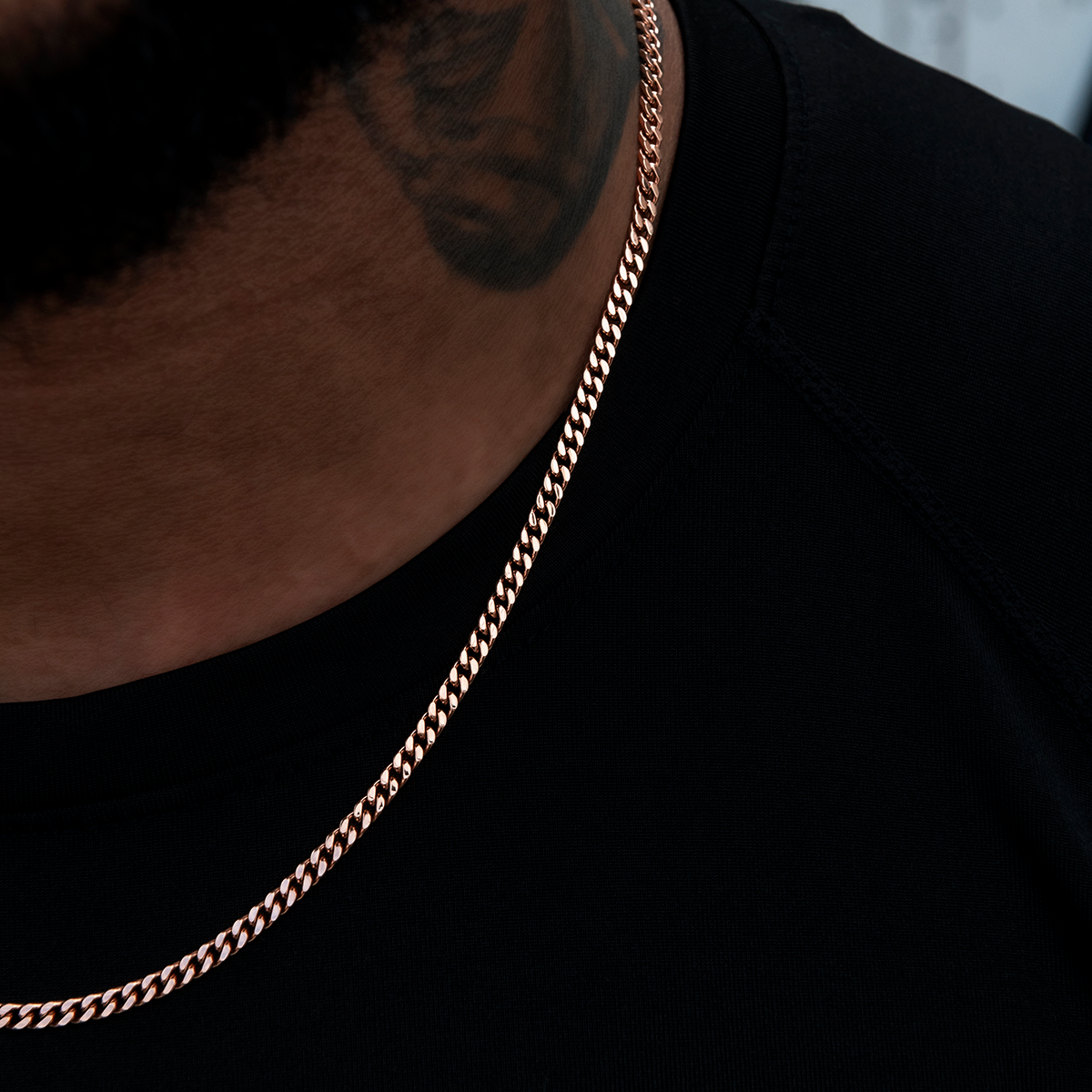 Micro Cuban Chain in Rose Gold- 3mm