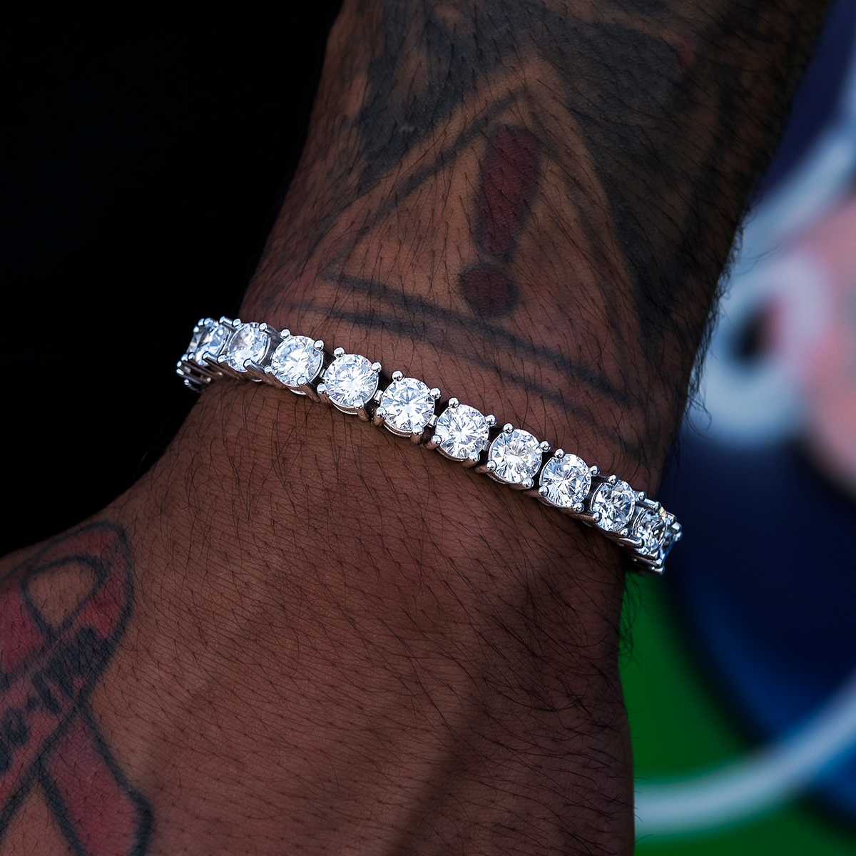 Diamond Tennis Bracelet in White Gold- 7mm