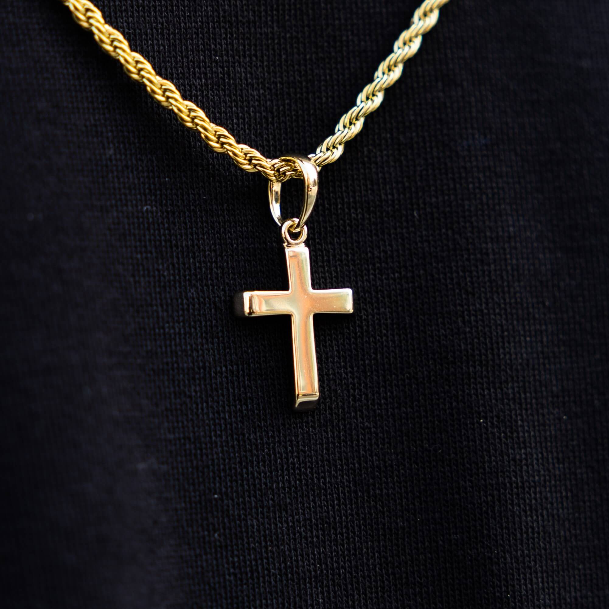 Micro Simple Cross + Rope Chain Set