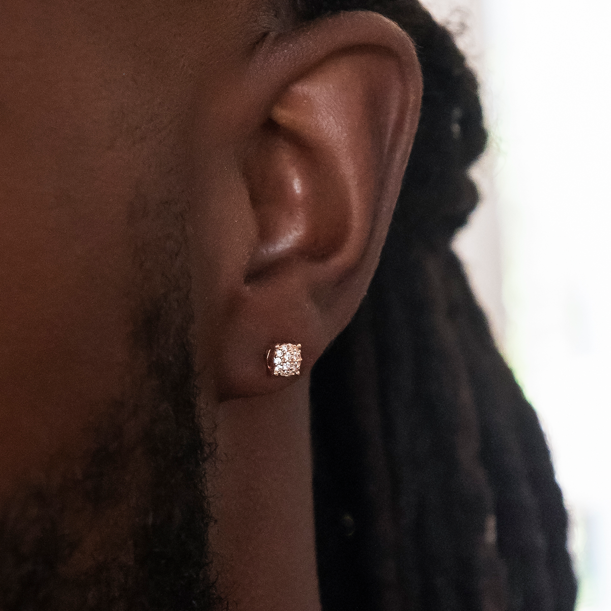 5mm Pave Round Earrings in Rose Gold