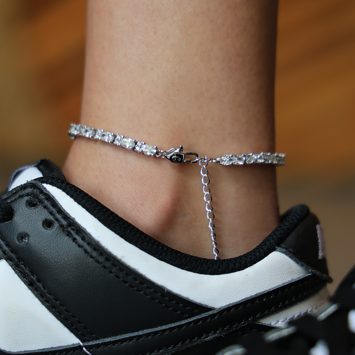 Diamond Mixed Oval Cut Tennis Anklet- 3mm