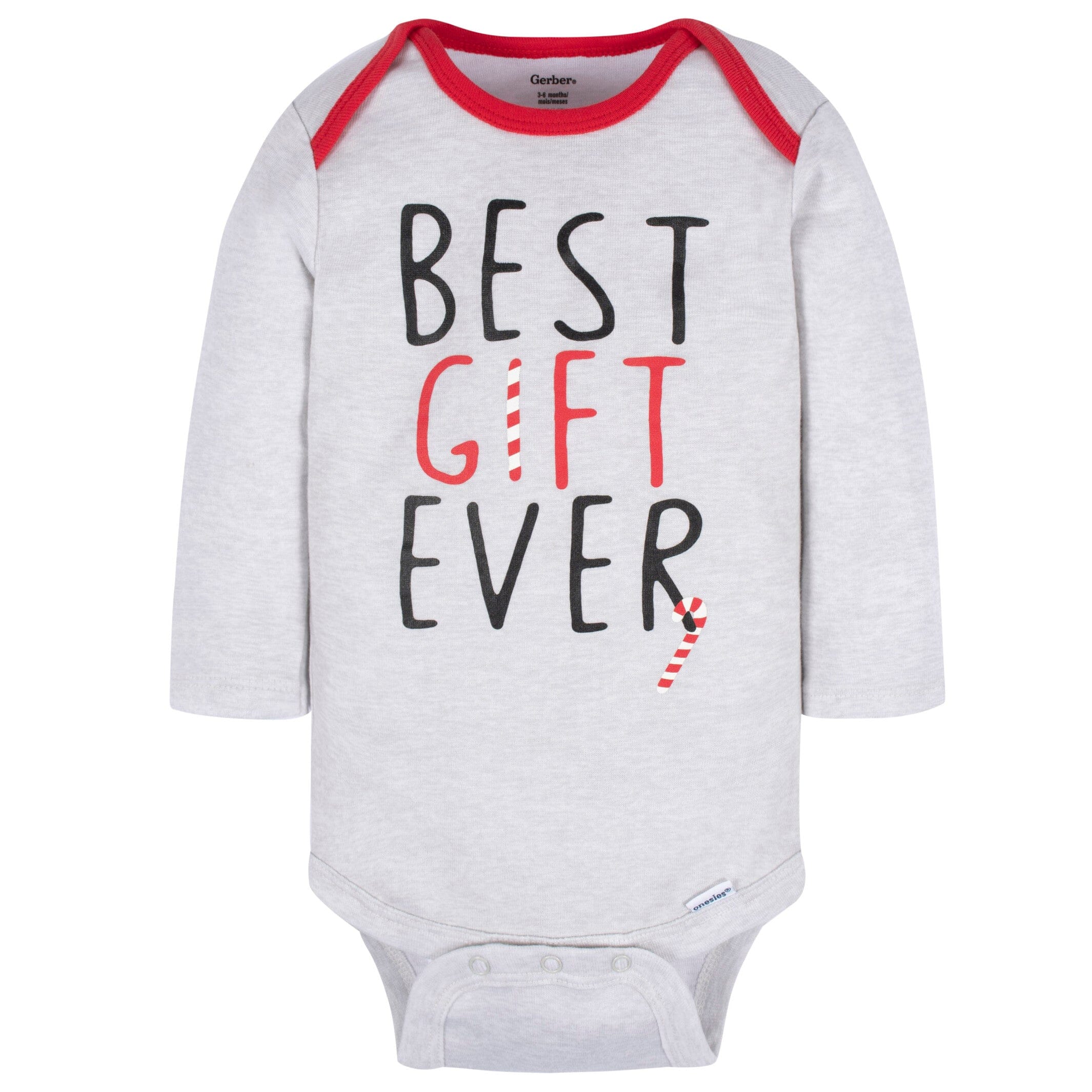 3-Pack Baby Neutral Best Gift Ever Long Sleeve Onesies Bodysuits