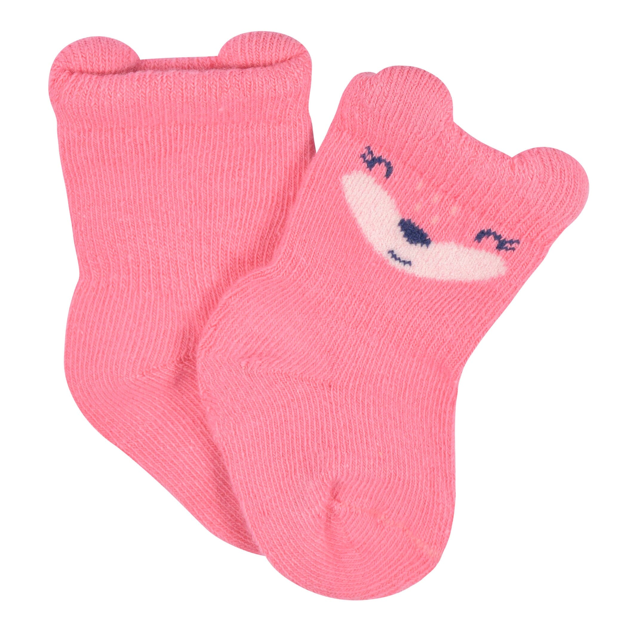 6-Pack Baby Girls Fox Wiggle Proof Socks