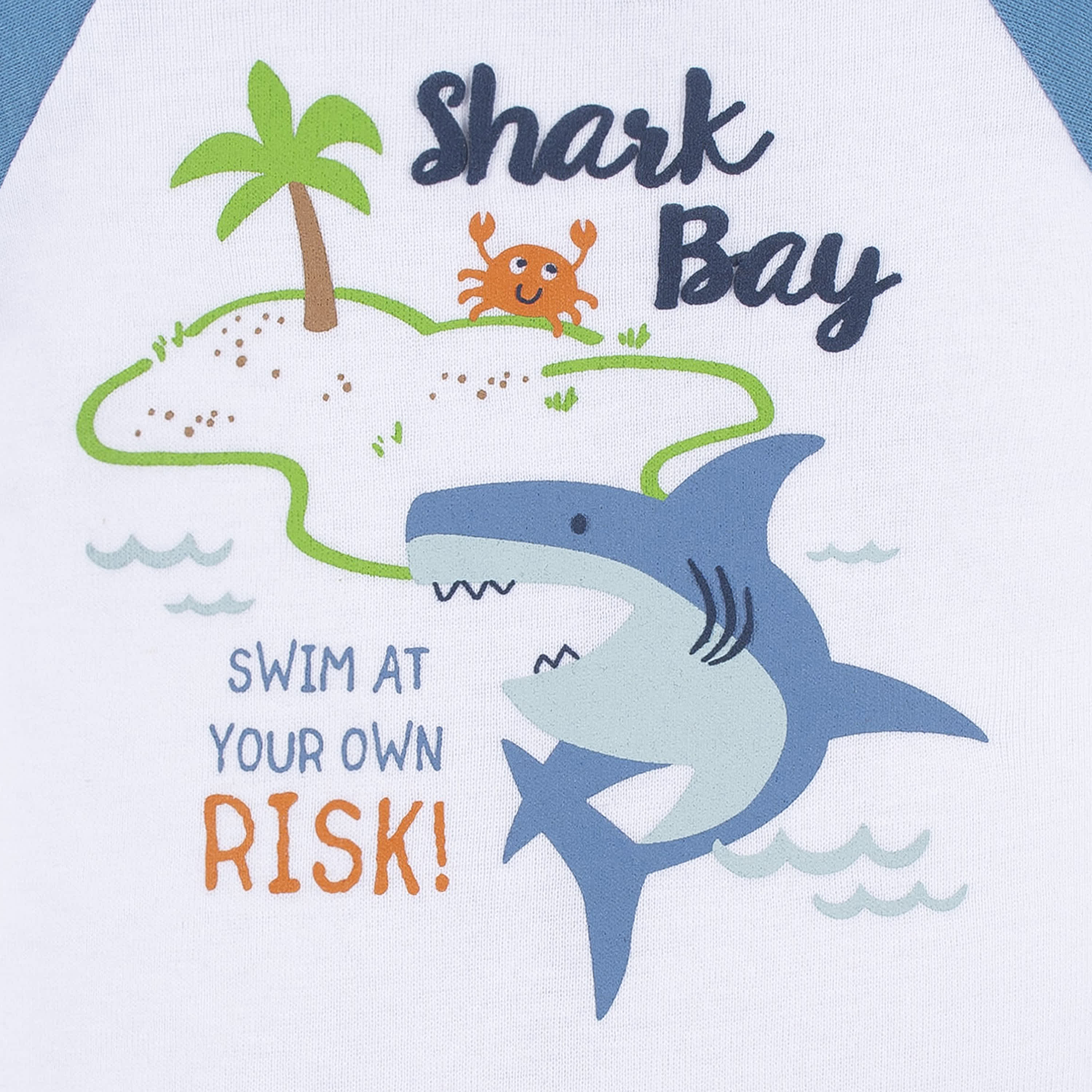 4-Pack Baby Boys Shark Bay Short Sleeve Onesies Bodysuits