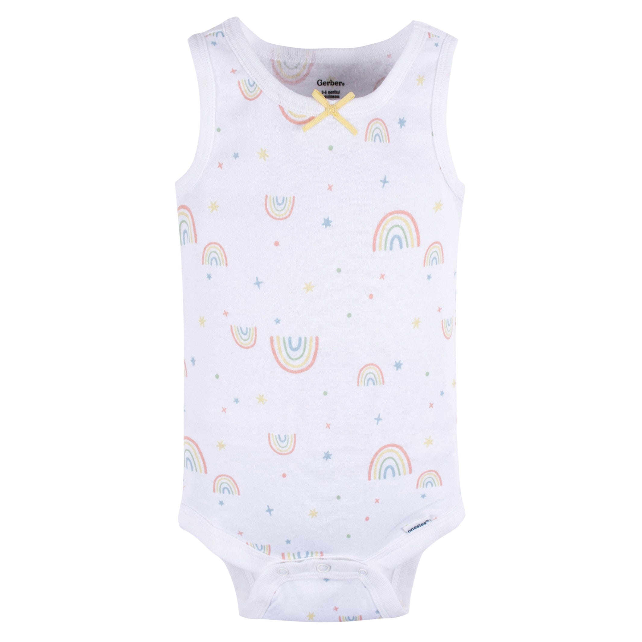 5-Pack Baby Girls Flowers & Rainbows Sleeveless Onesies Bodysuits