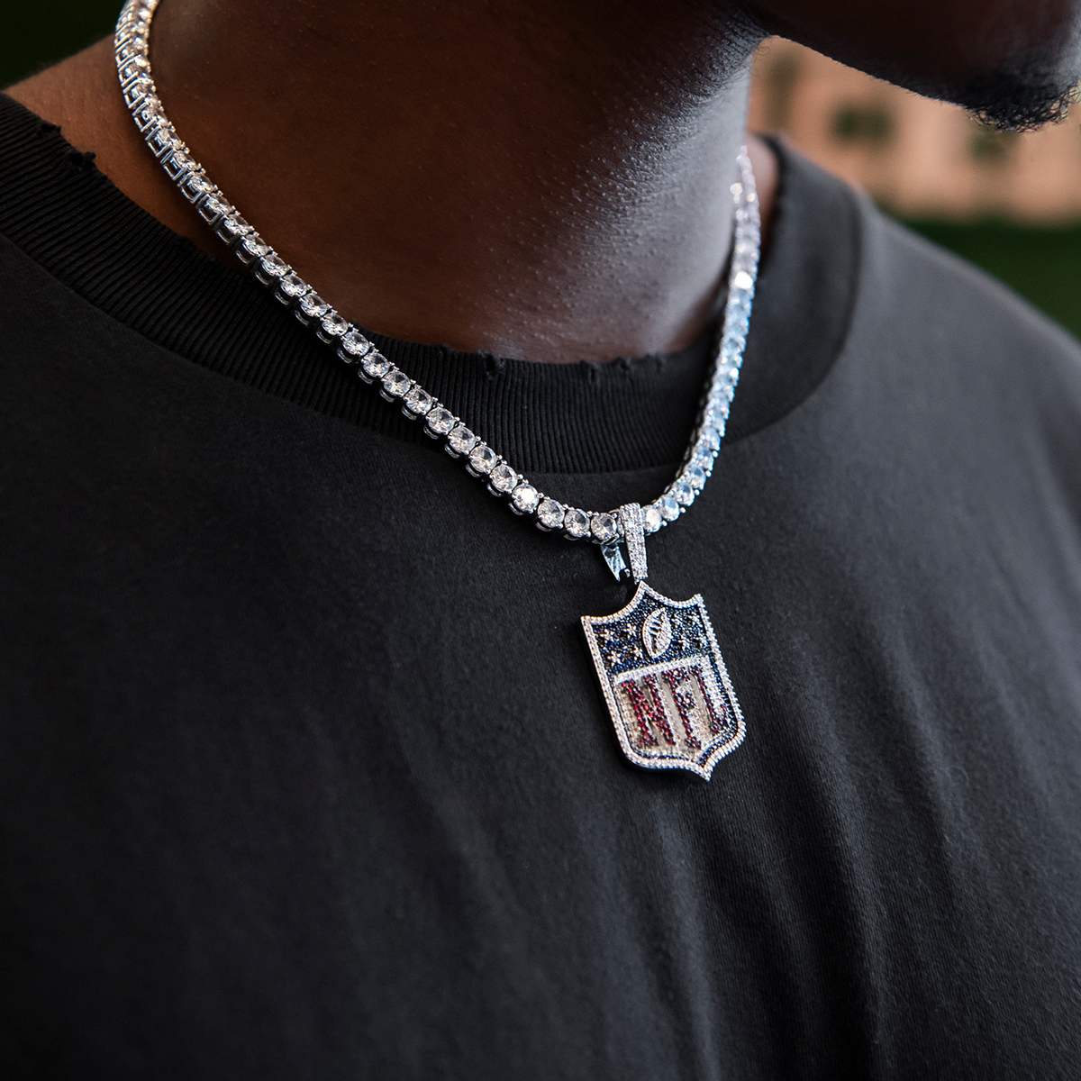 Iced NFL Logo Pendant