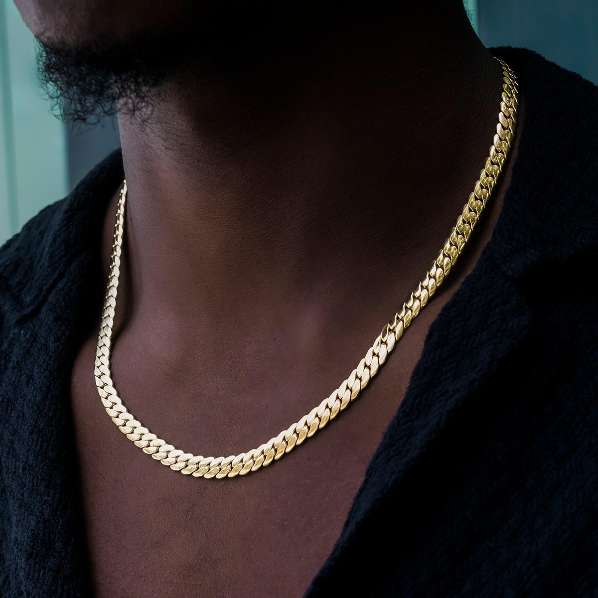 South Beach Cuban Chain in Yellow Gold- 8mm