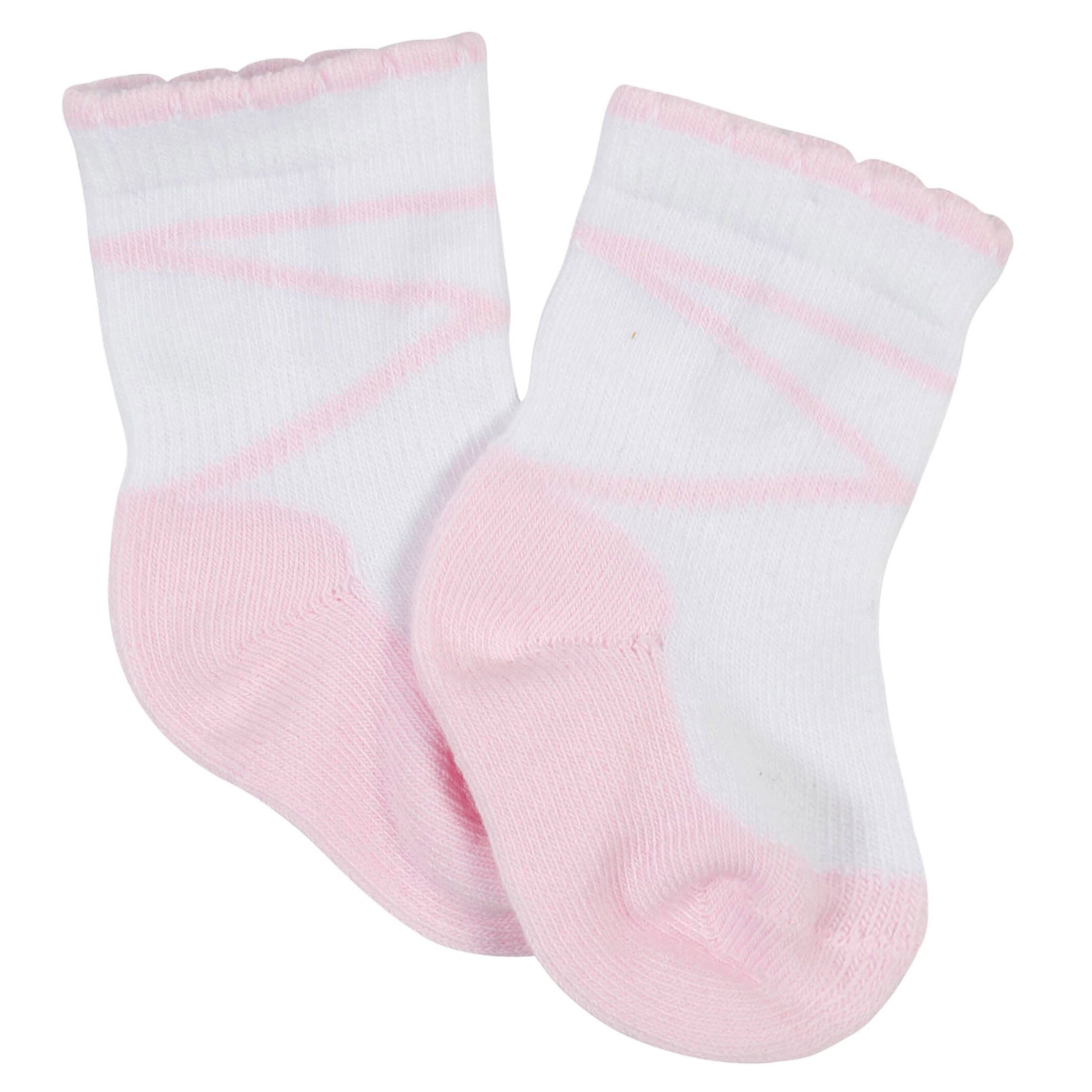 12-Pack Baby Girls Love, Floral, & Fairy Tale Wiggle-Proof Socks