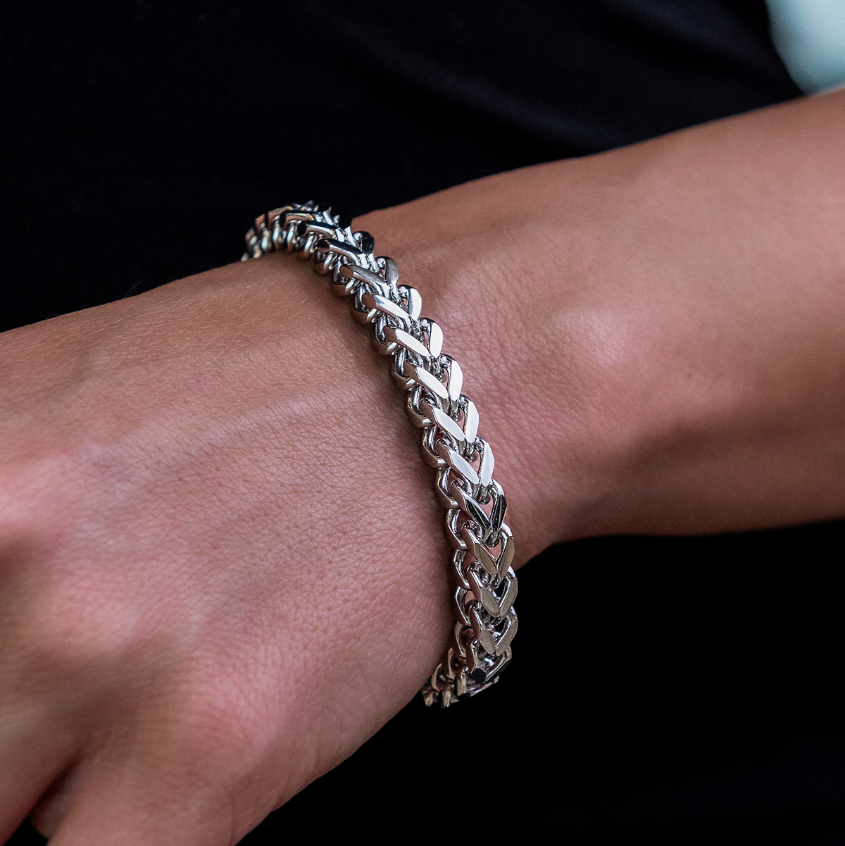 Franco Bracelet in White Gold- 6mm