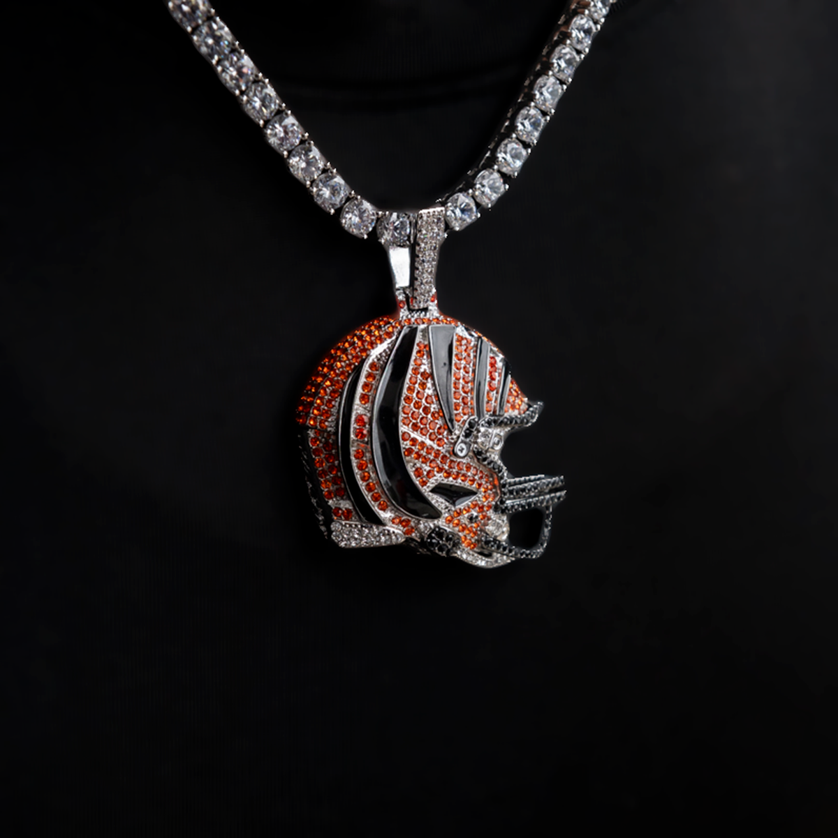 Official NFL 2025 Edition Cincinnati Bengals Helmet Pendant