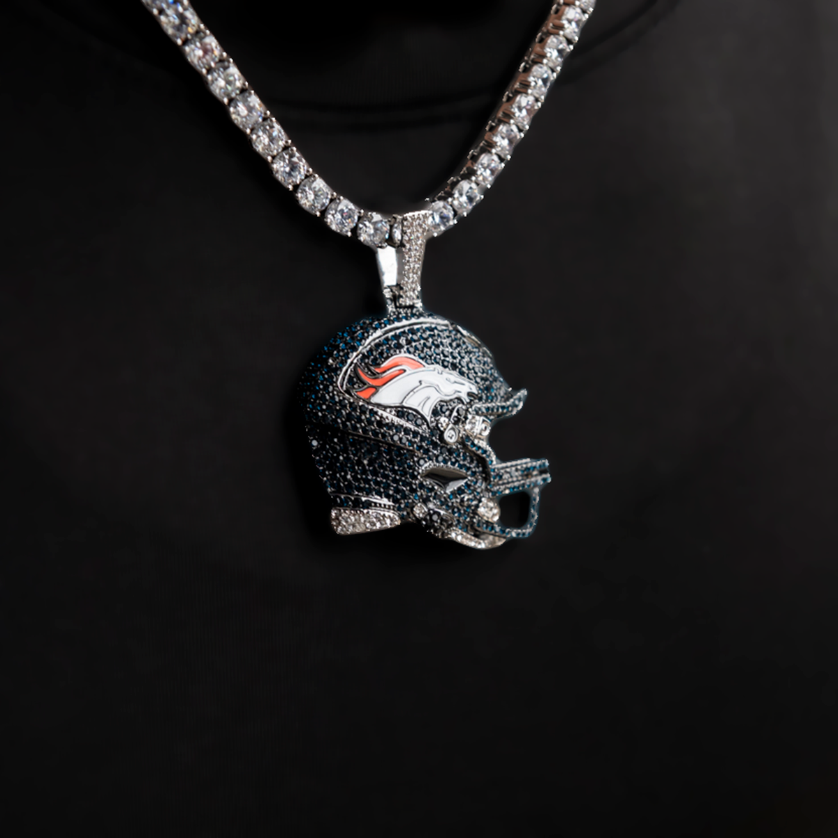 Official NFL 2025 Edition Denver Broncos Helmet Pendant