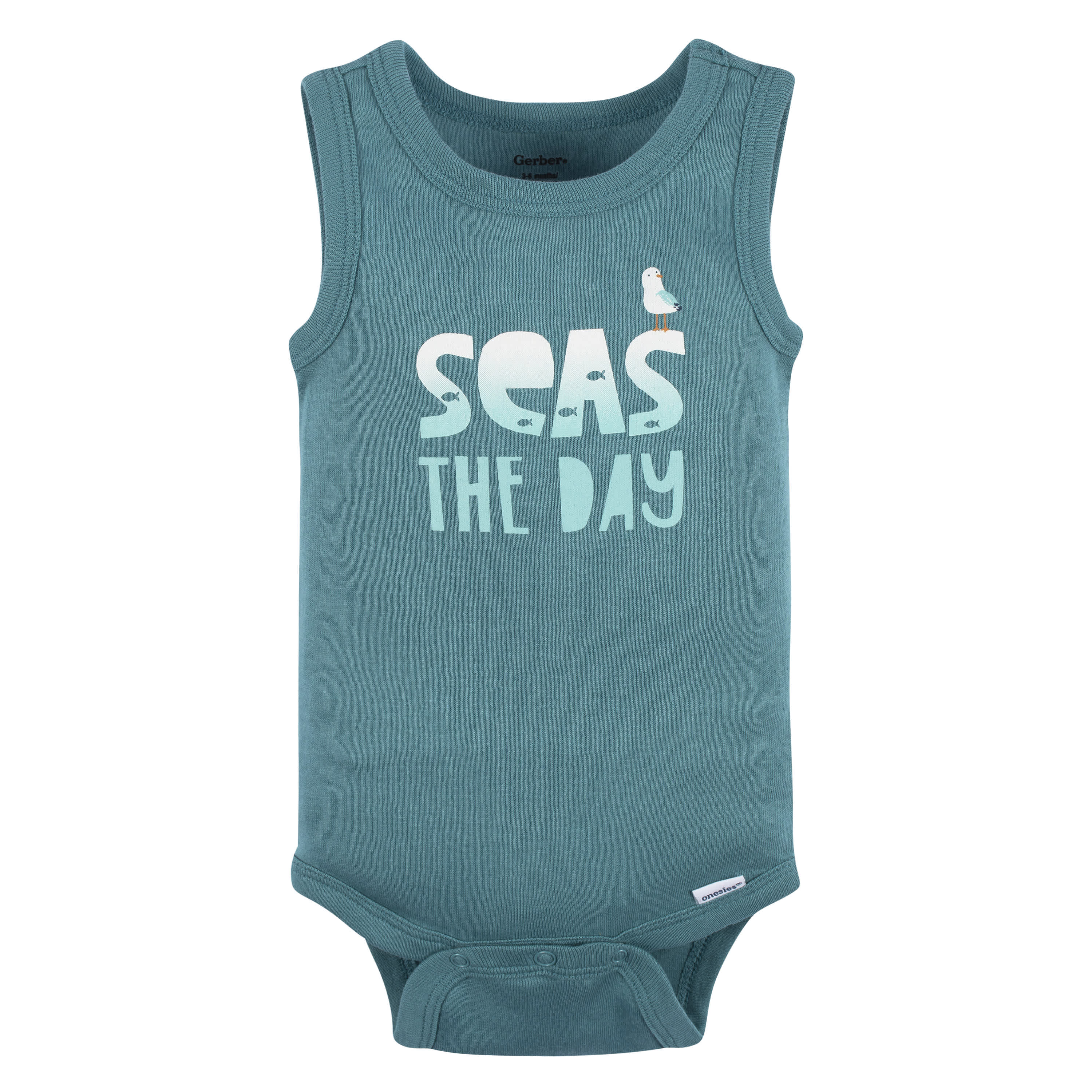 4-Pack Baby Boys Seas The Day Sleeveless Onesies Bodysuits