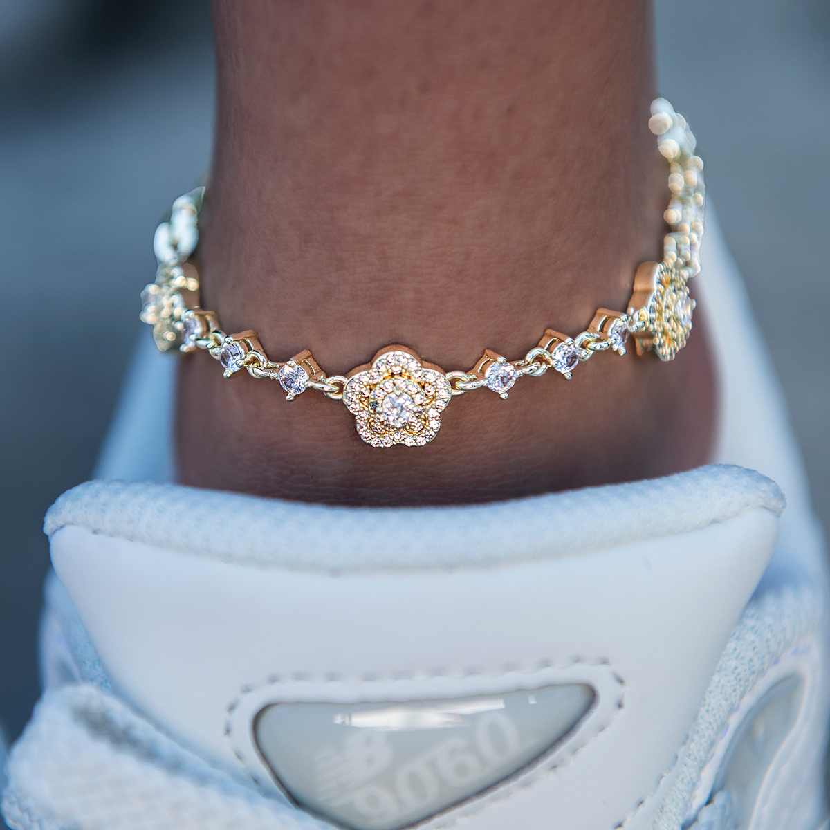 Daisy Anklet in Yellow Gold