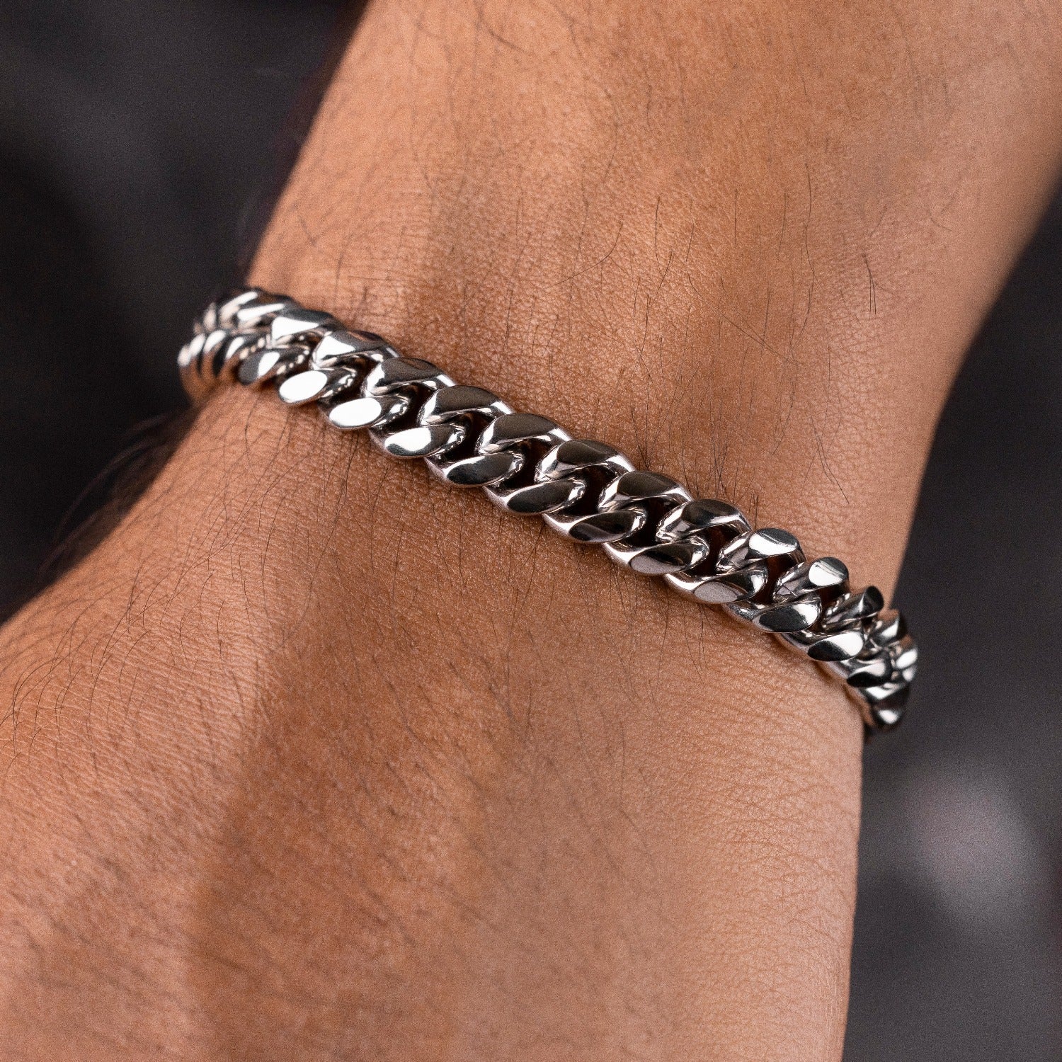 Miami Cuban Link Bracelet in White Gold- 8mm