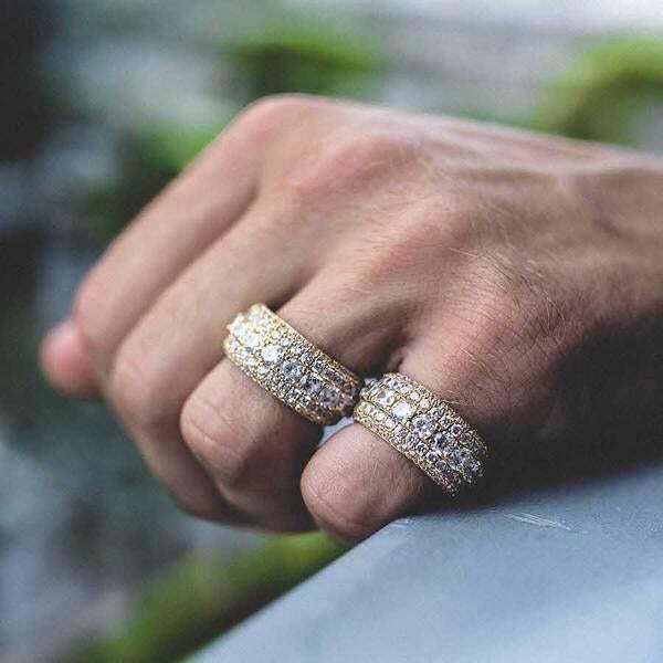 5 Layer Diamond Band Ring in Yellow Gold Vermeil