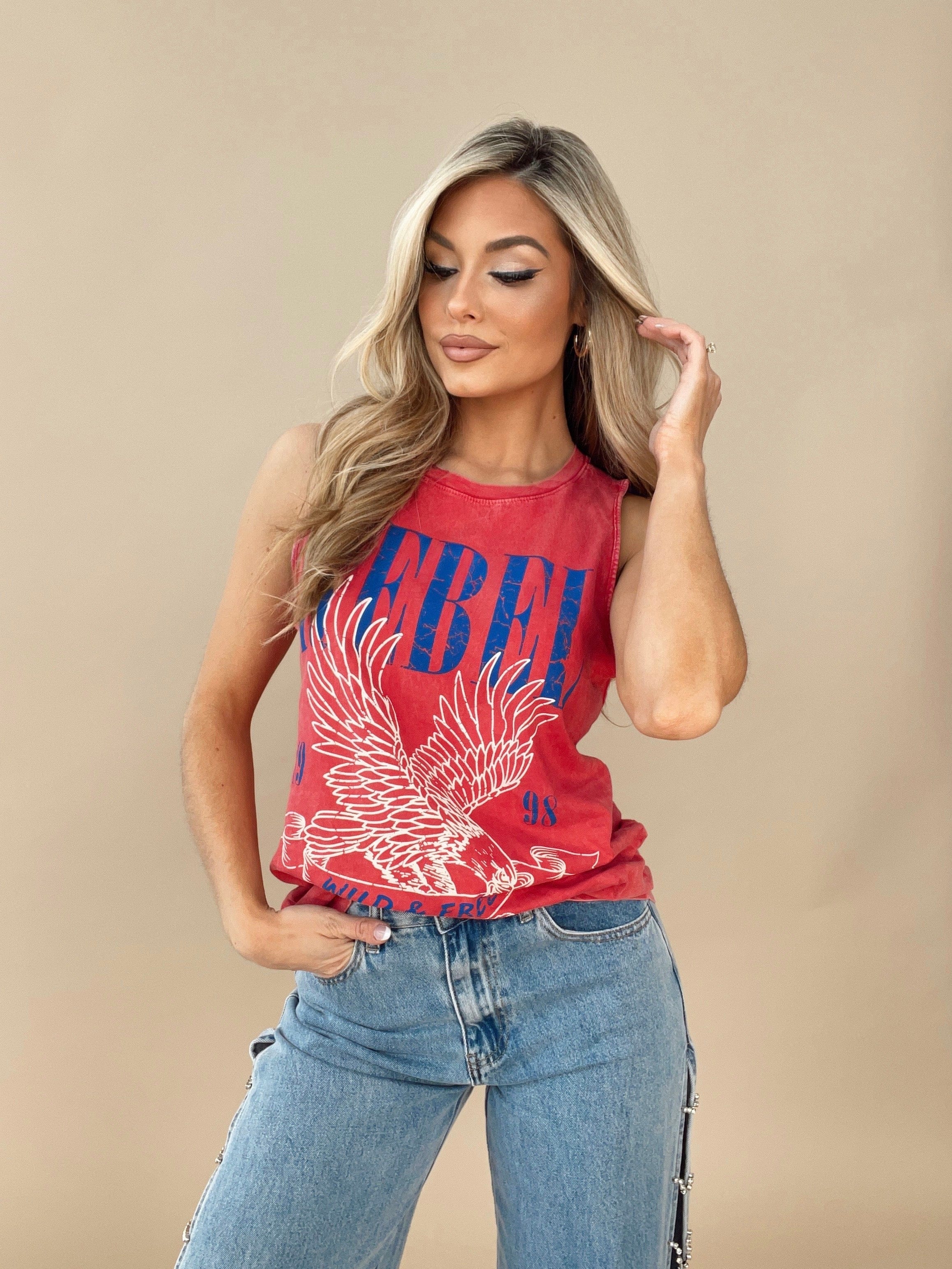 Rebel Wild And Free Graphic Tank