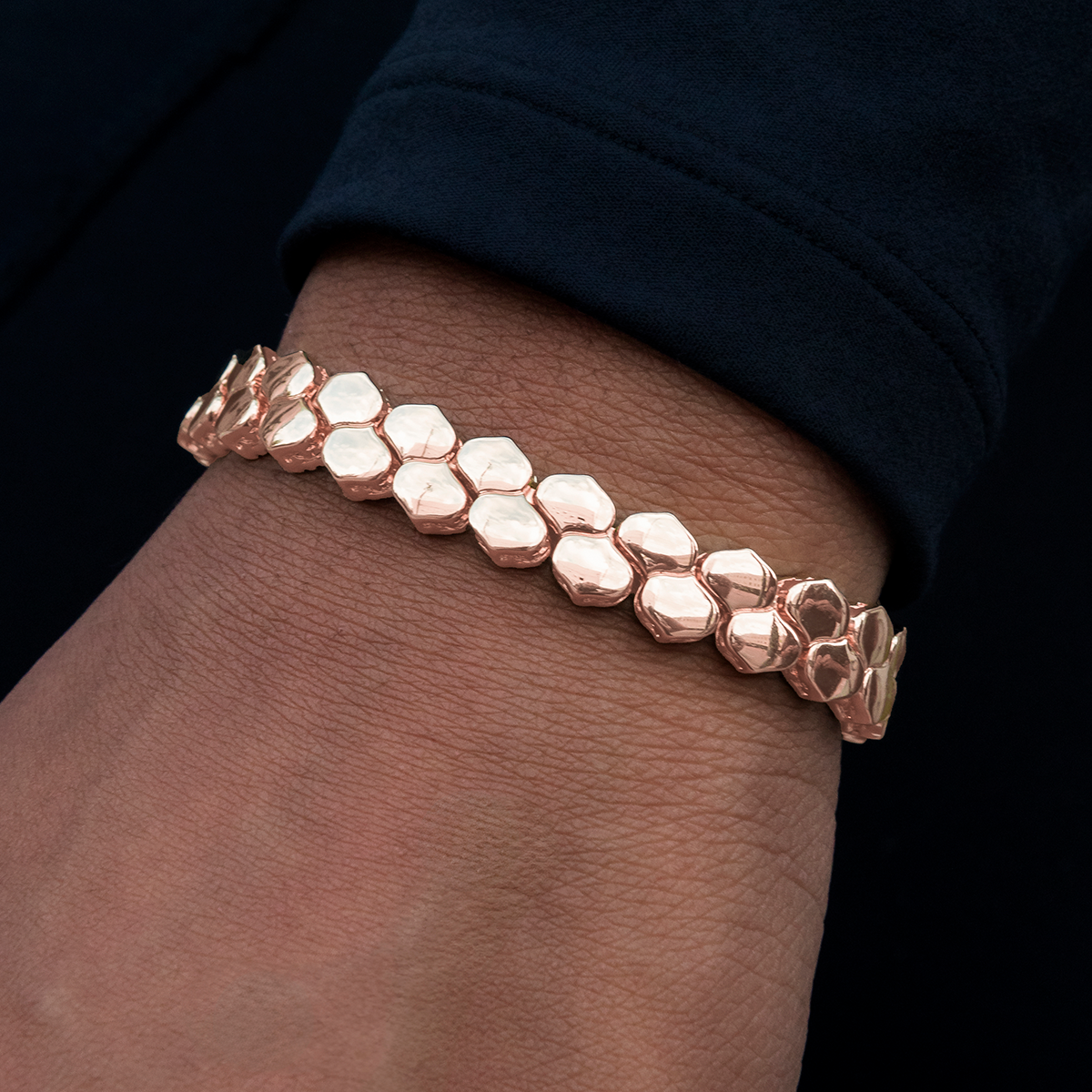 Flat Reptile Bracelet in Rose Gold-4mm