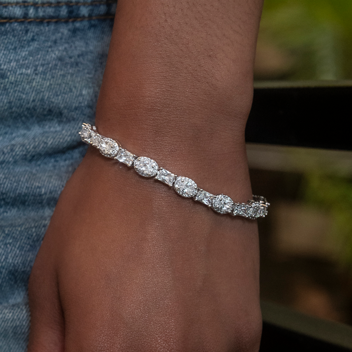 Oval Emerald Cut Tennis Bracelet