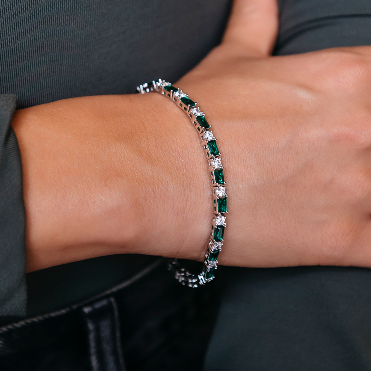 Emerald Baguette Tennis Bracelet