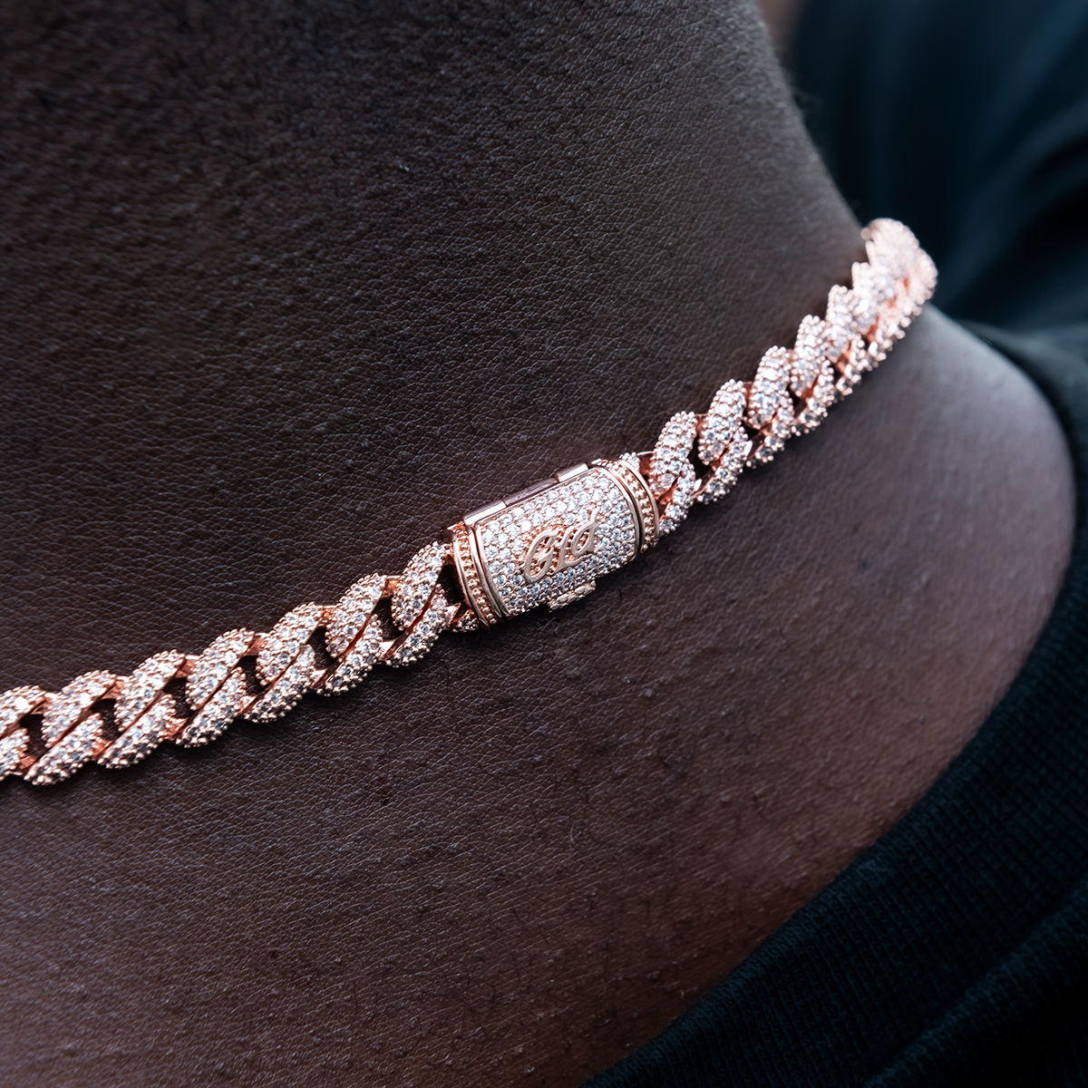 Diamond Cuban Chain in Rose Gold- 8.5mm