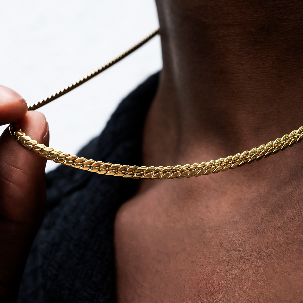 South Beach Cuban Chain in Yellow Gold- 5mm