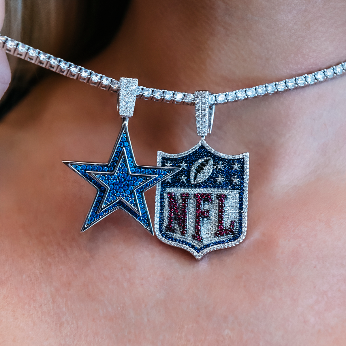 Iced NFL Logo Pendant