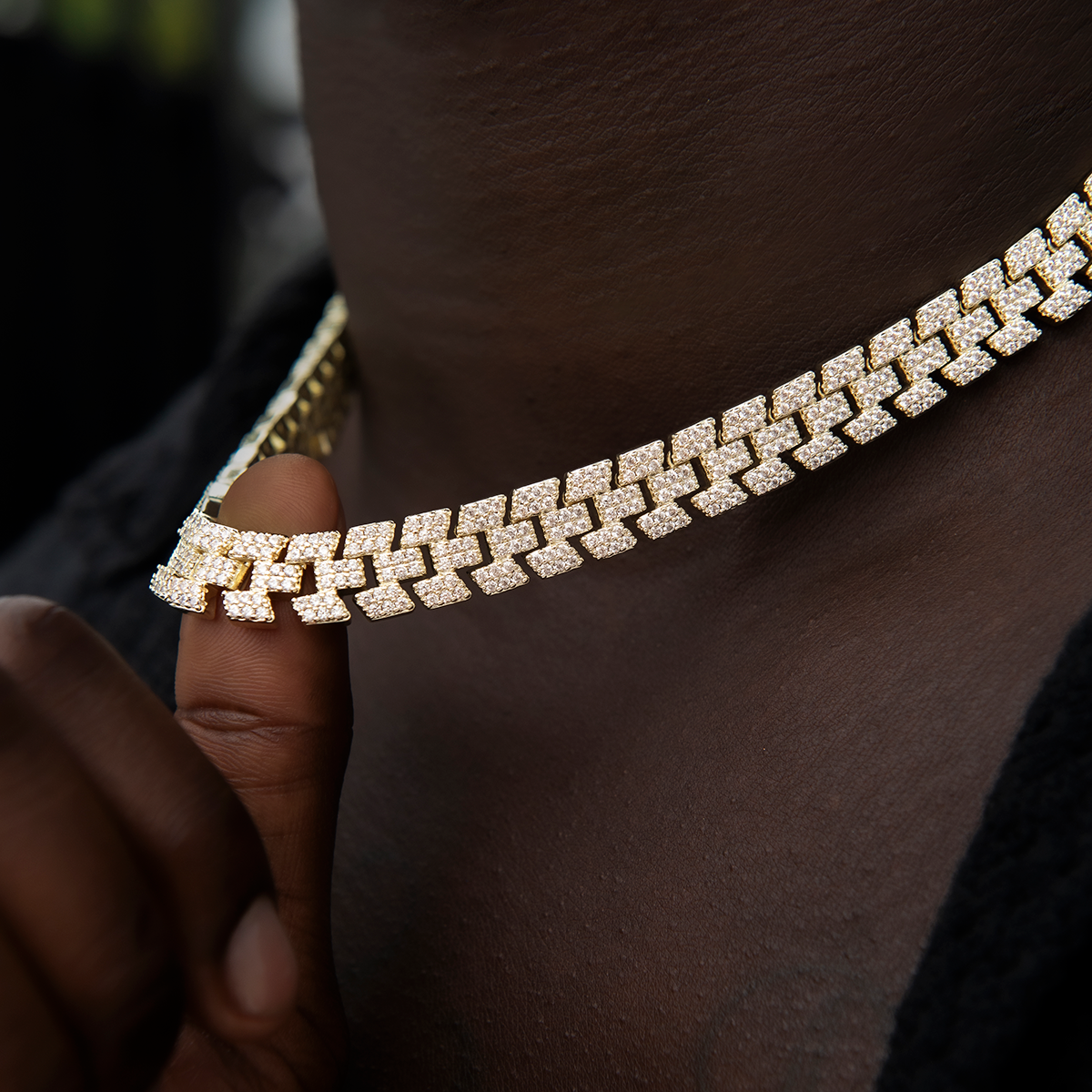 Diamond Spine Chain in Yellow Gold