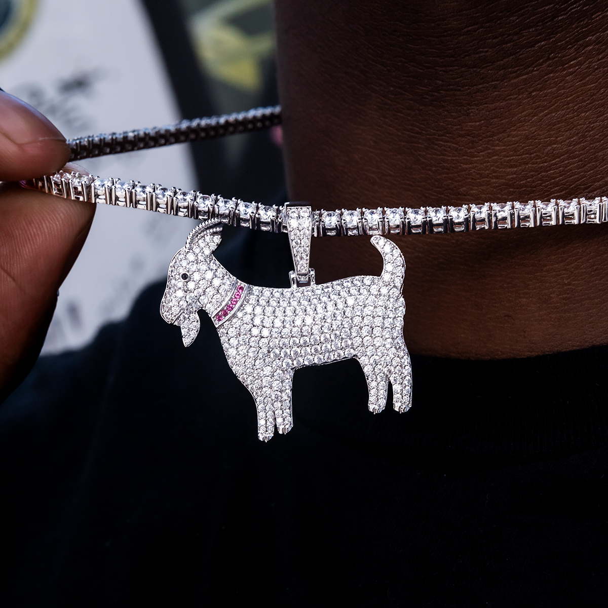 GOAT Pendant in White Gold