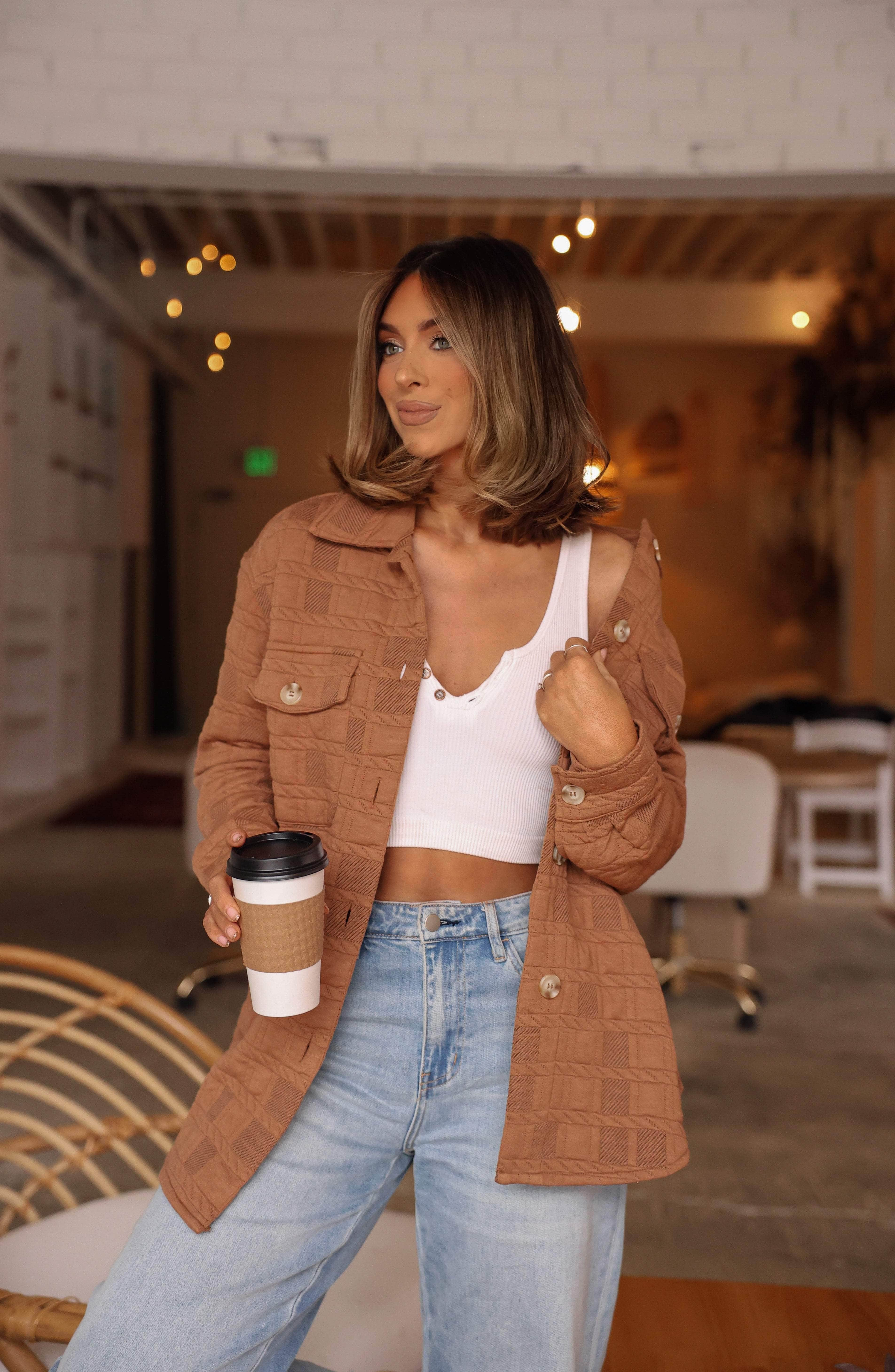 Mocha Textured Knit Jacket