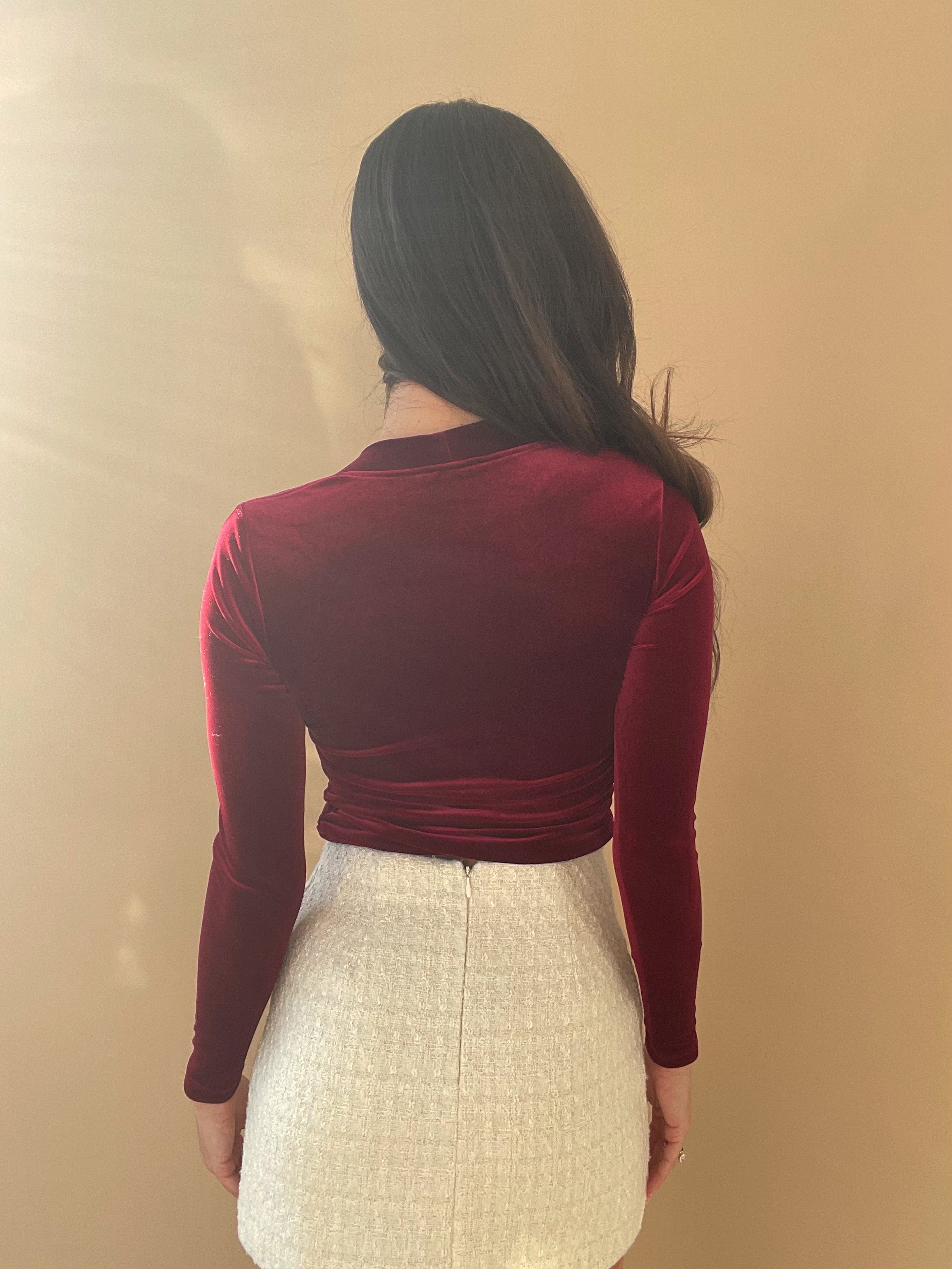 Burgundy Velvet Top