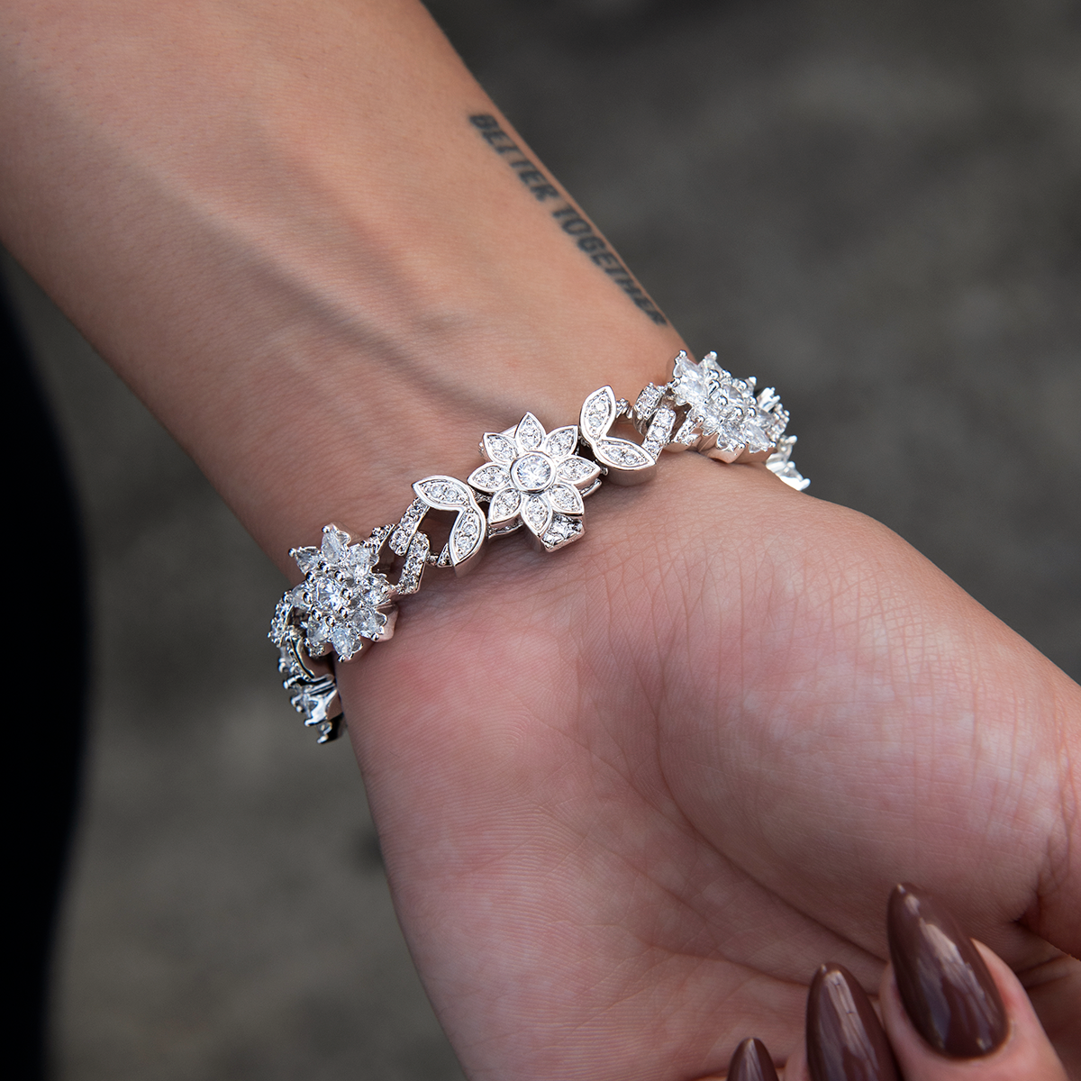 Diamond Infinity Flower Bracelet