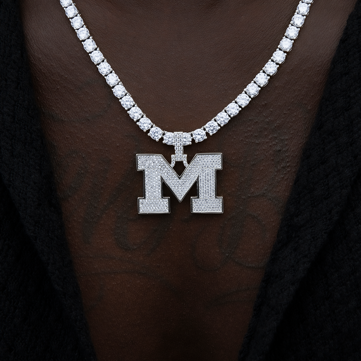 University of Michigan Wolverines Official NCAA Micro Logo Pendant in White Gold