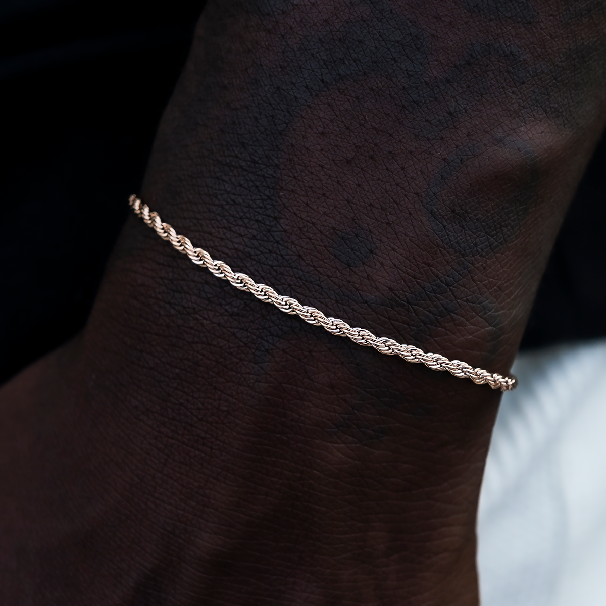 Rope Bracelet in Rose Gold- 2mm