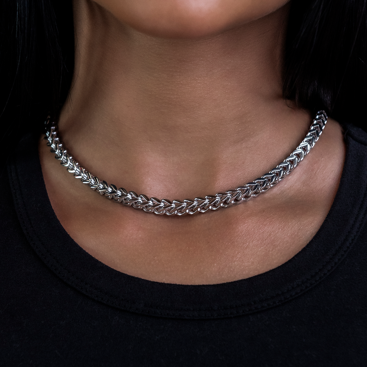 Franco Necklace in White Gold- 6mm