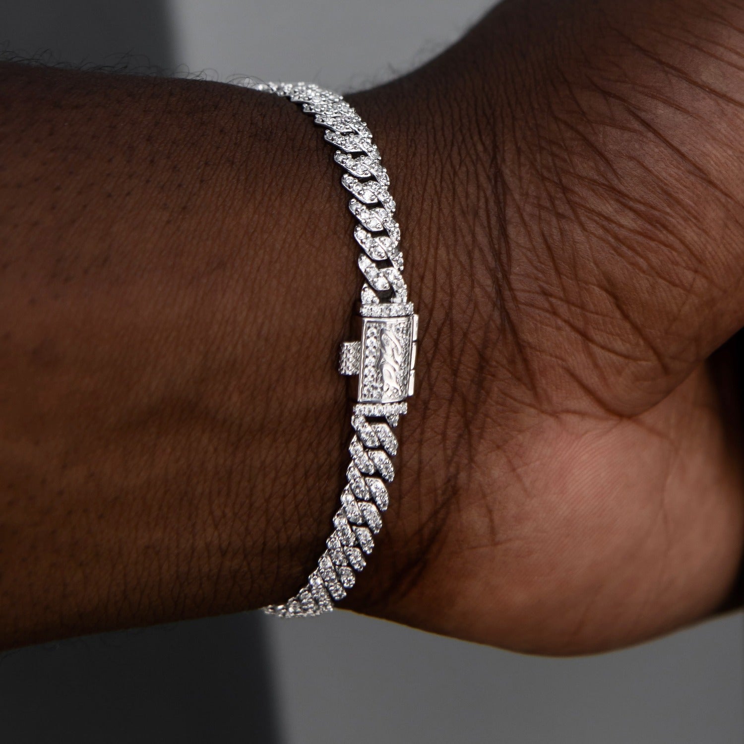 Micro Diamond Prong Chain + Bracelet Bundle in White Gold - 6mm