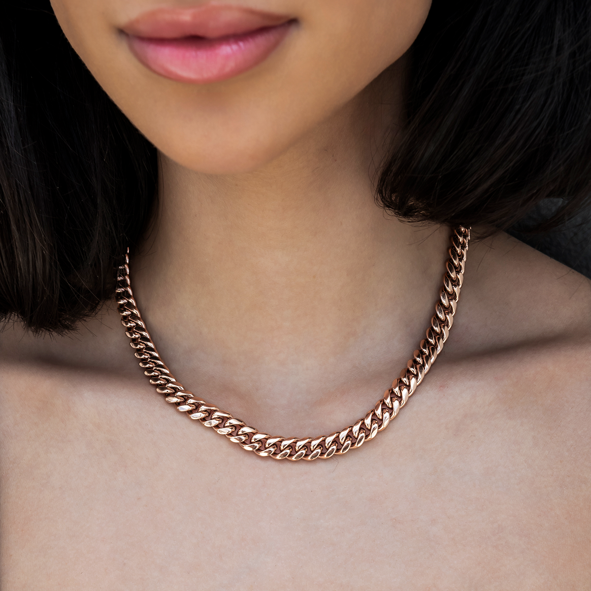 Miami Cuban Link Necklace in Rose Gold- 8mm