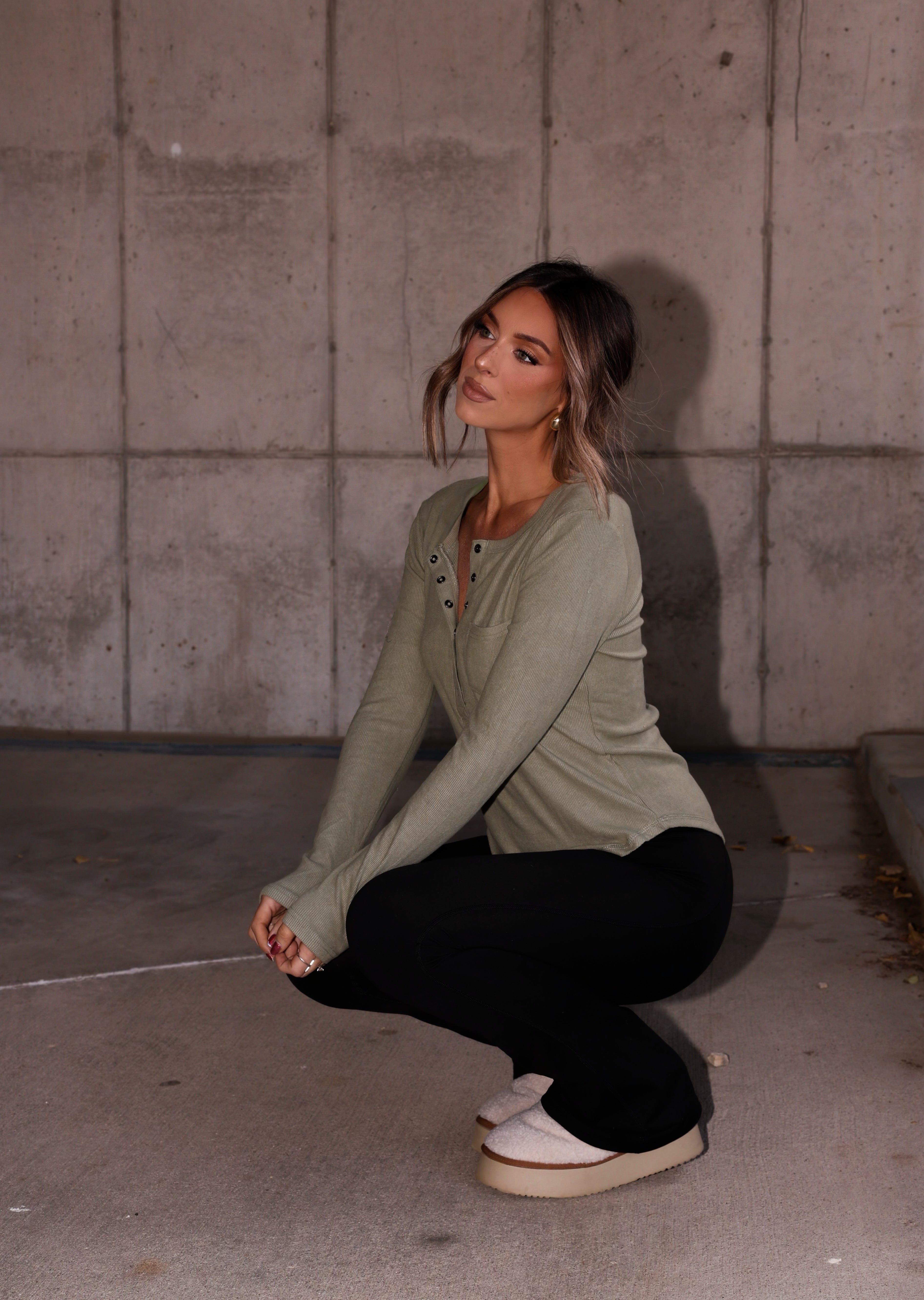 Cozy Brushed Henley Top