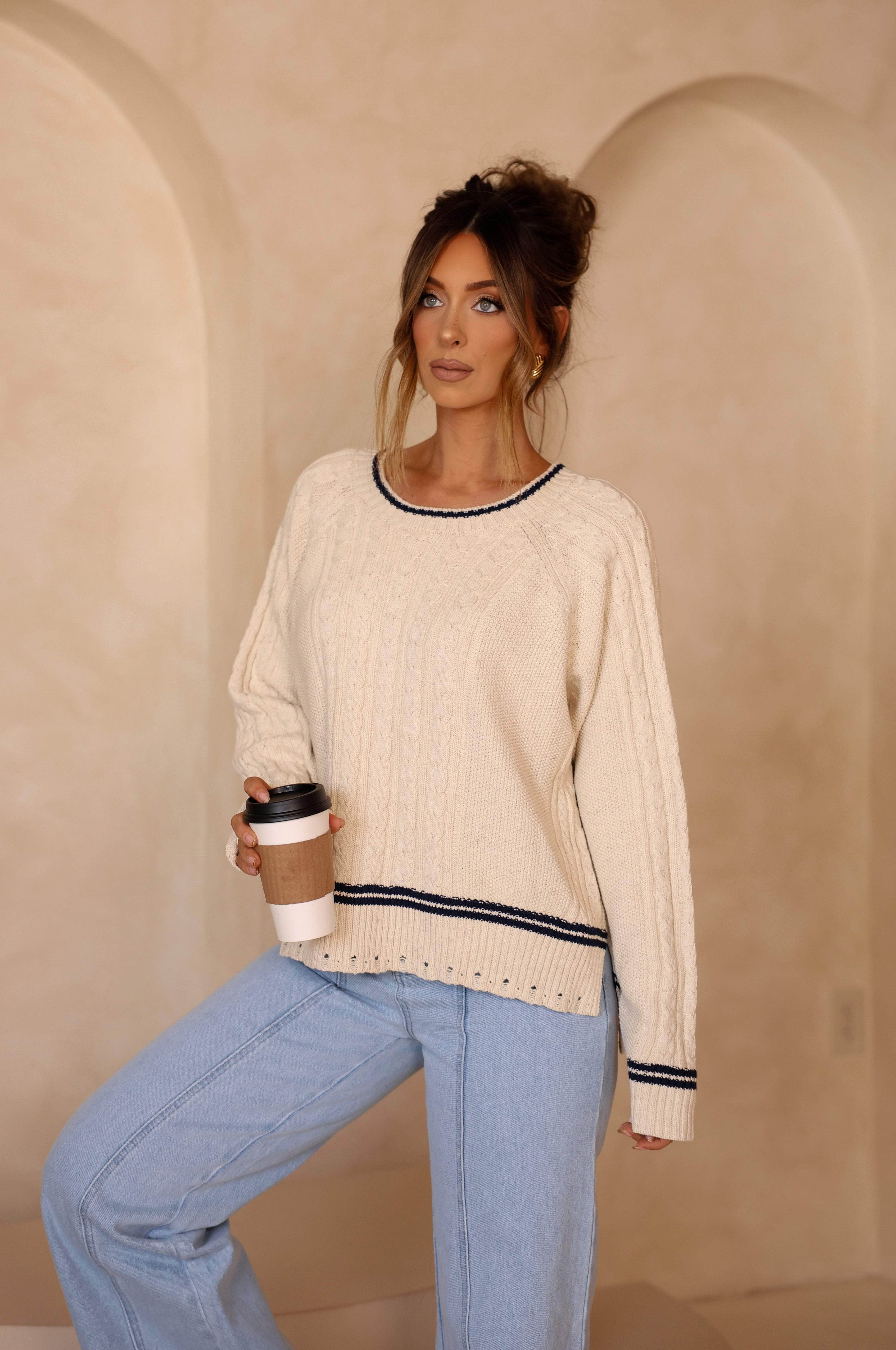 Cable Knit Casual Sweater