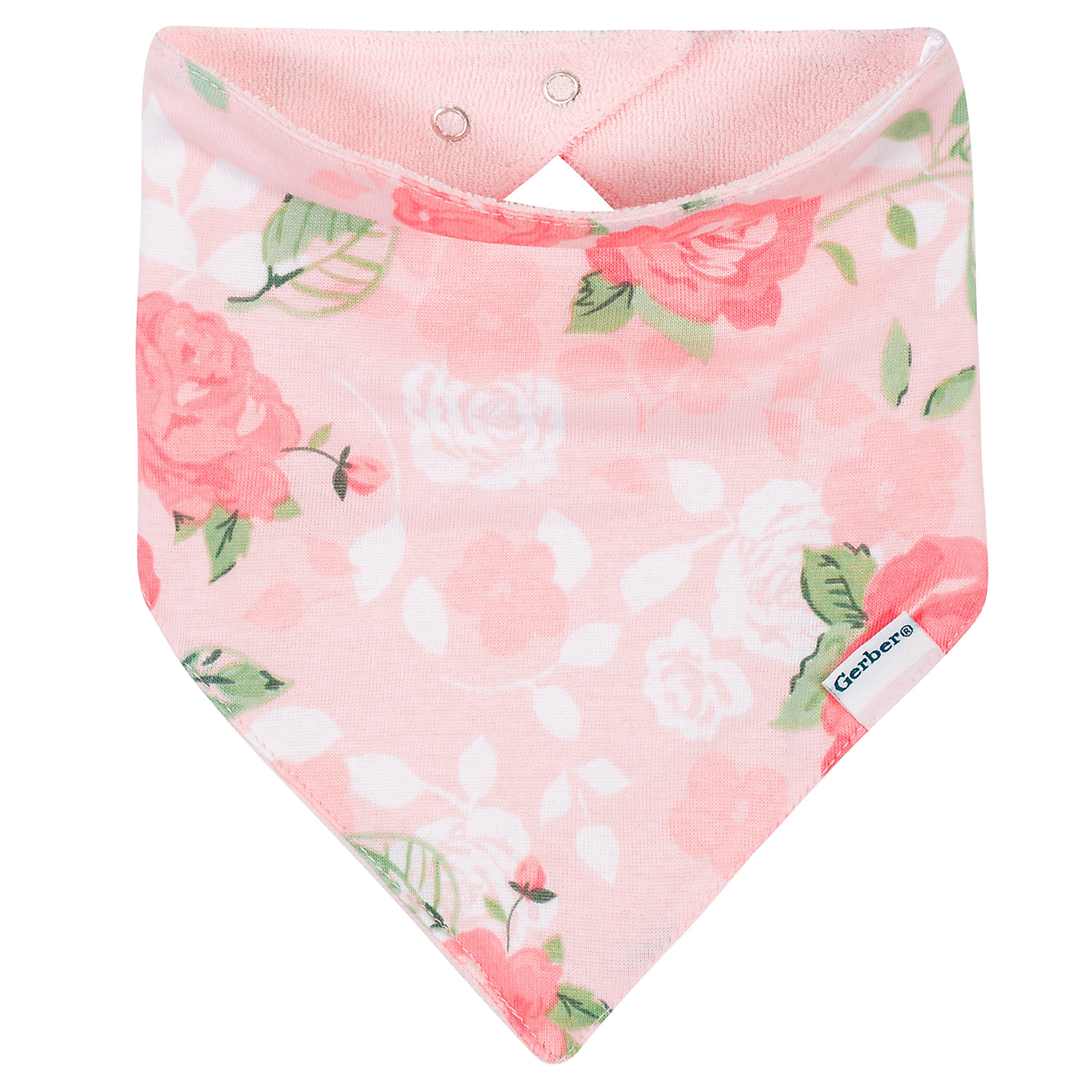 Baby Girls Pink Roses Organic Bib