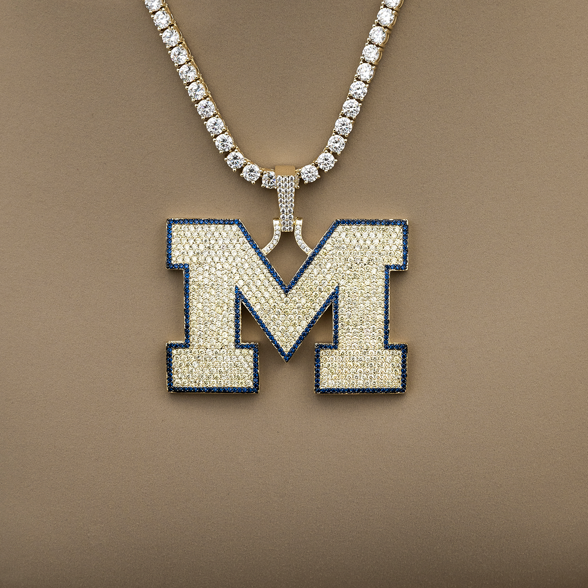 Large University of Michigan Wolverines Official NCAA Logo Pendant