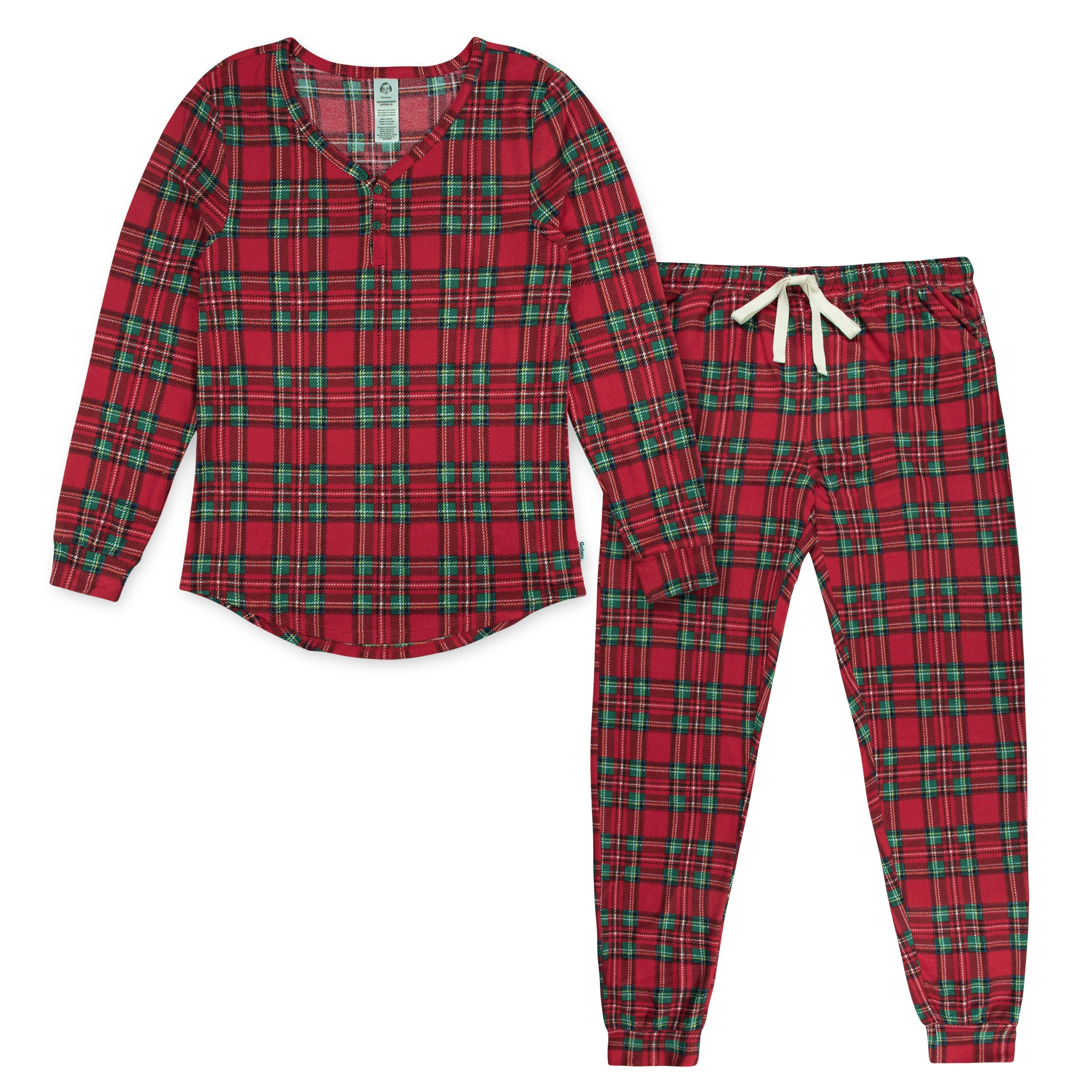 2-Piece Women's Stewart Plaid Hacci Pajama Set