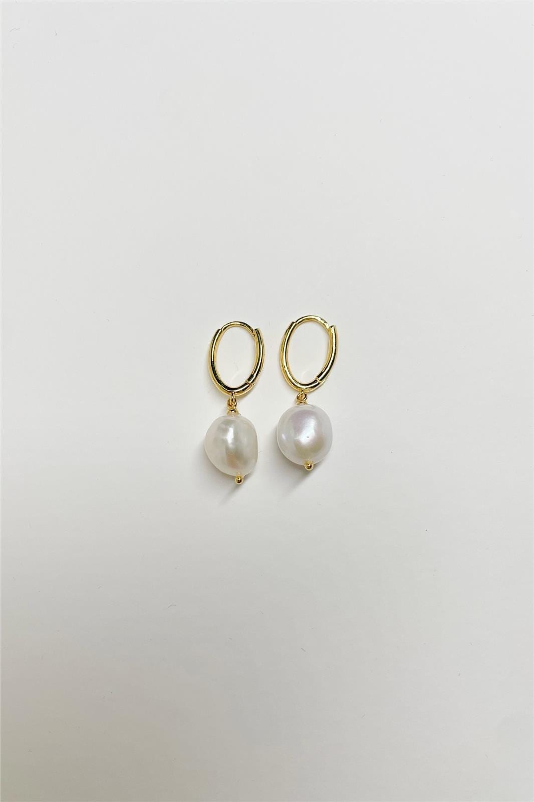 Pearl Huggie Hoops