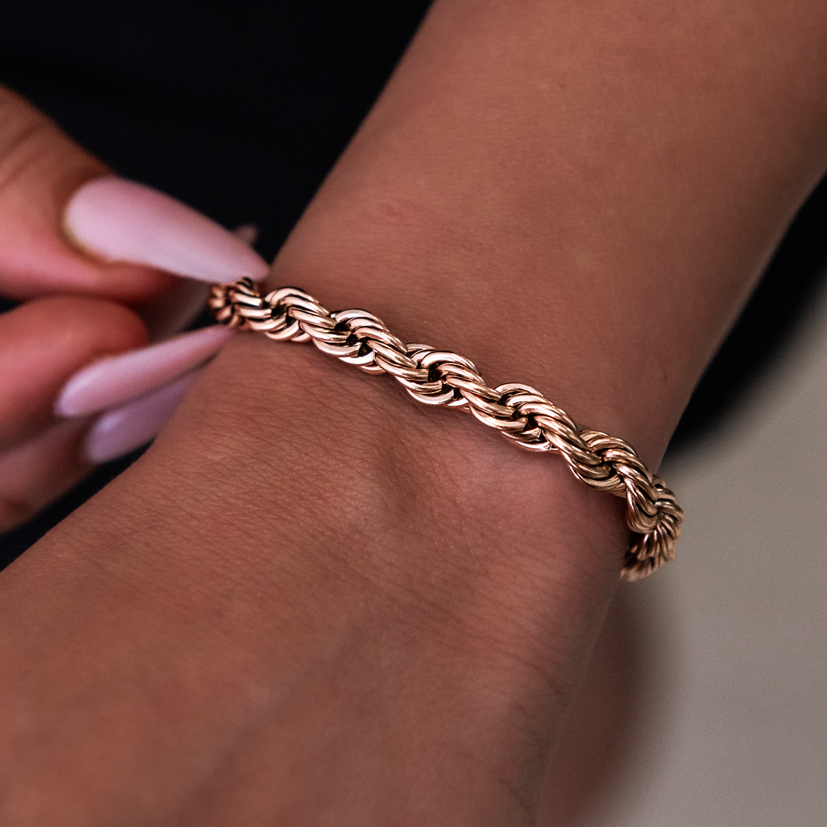 Rope Bracelet in Rose Gold- 6mm