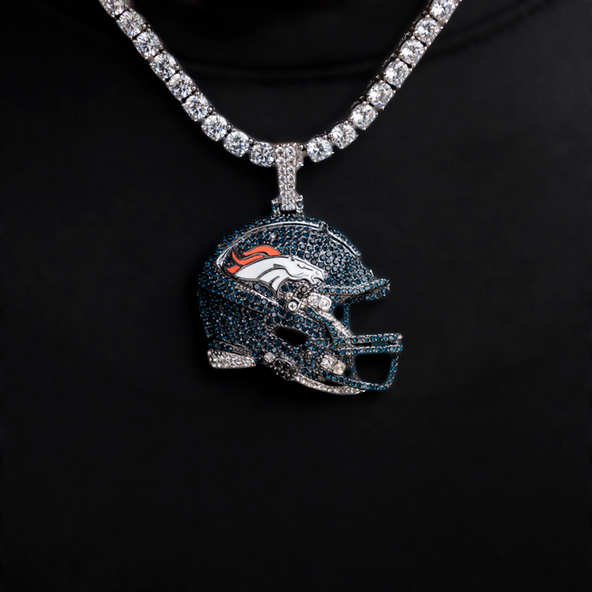 Official NFL 2025 Edition Denver Broncos Helmet Pendant