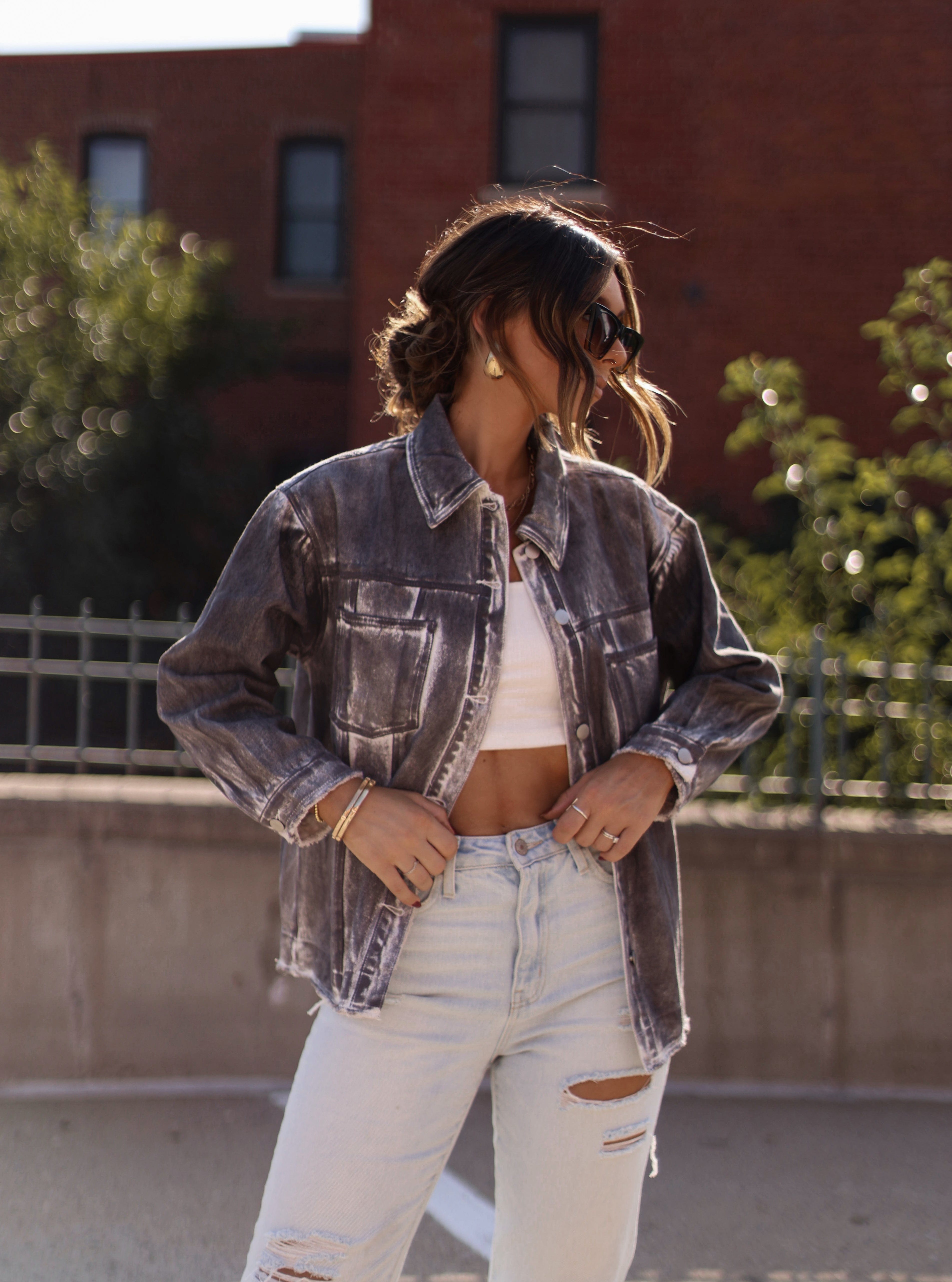 Grunge Glam Distressed Jacket