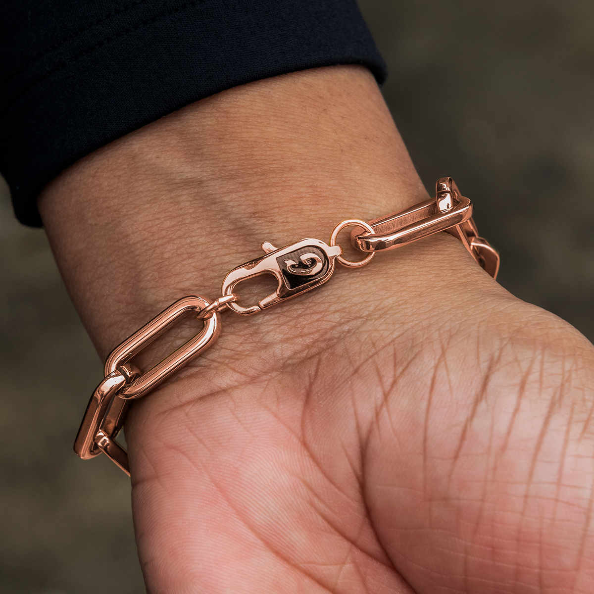 Paper Clip Bracelet in Rose Gold- 8mm