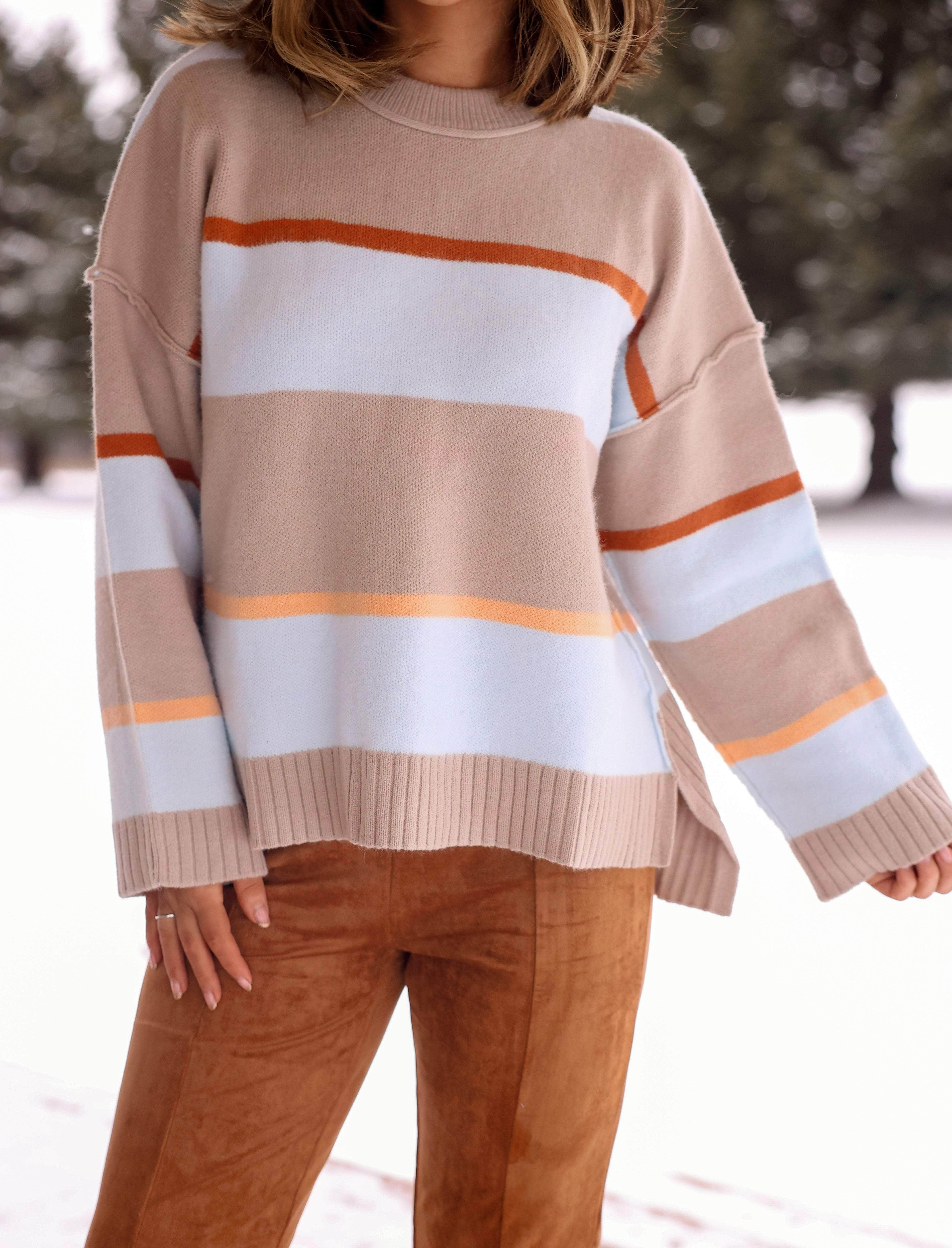 Catching Snowflakes Striped Sweater